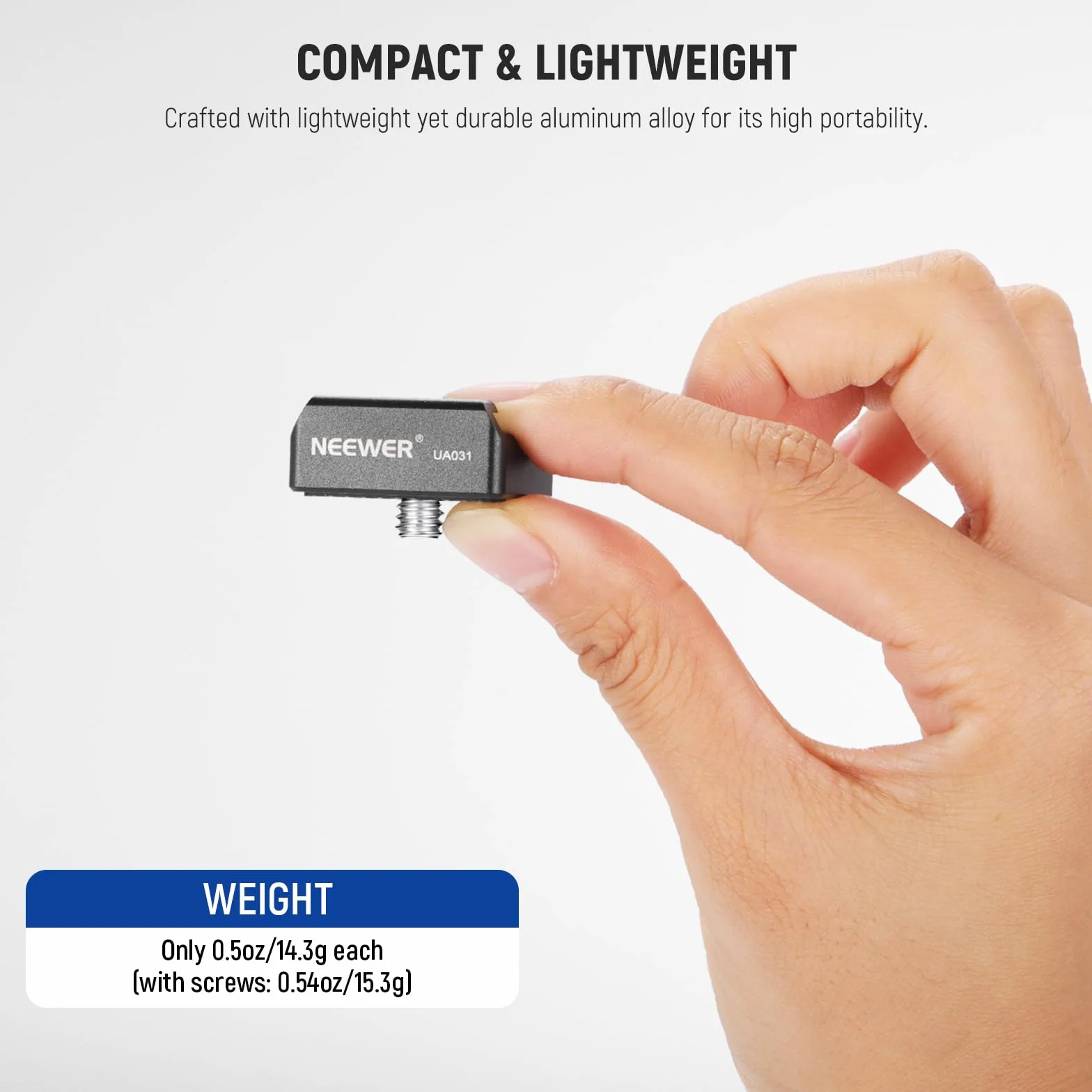 NEEWER Zestaw 2 adapterów montażowych Cold Shoe Mount ze śrubą 1/4" do lampy błyskowej LED, aluminiowy uchwyt na buty z antypoślizgową podkładką zapobiegającą skręcaniu, kompatybilny z uchwytem górnym