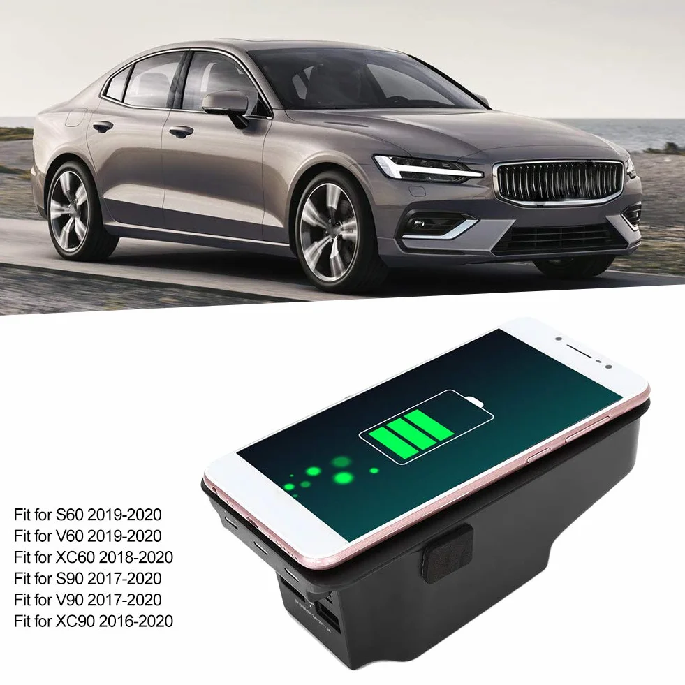 Ładowarka Bezprzewodowa ， Ładowarka Bezprzewodowa 15 W Płyta ładująca Indukcja Pasująca do S60 / V60 / XC60 / S90 / V90 / XC90