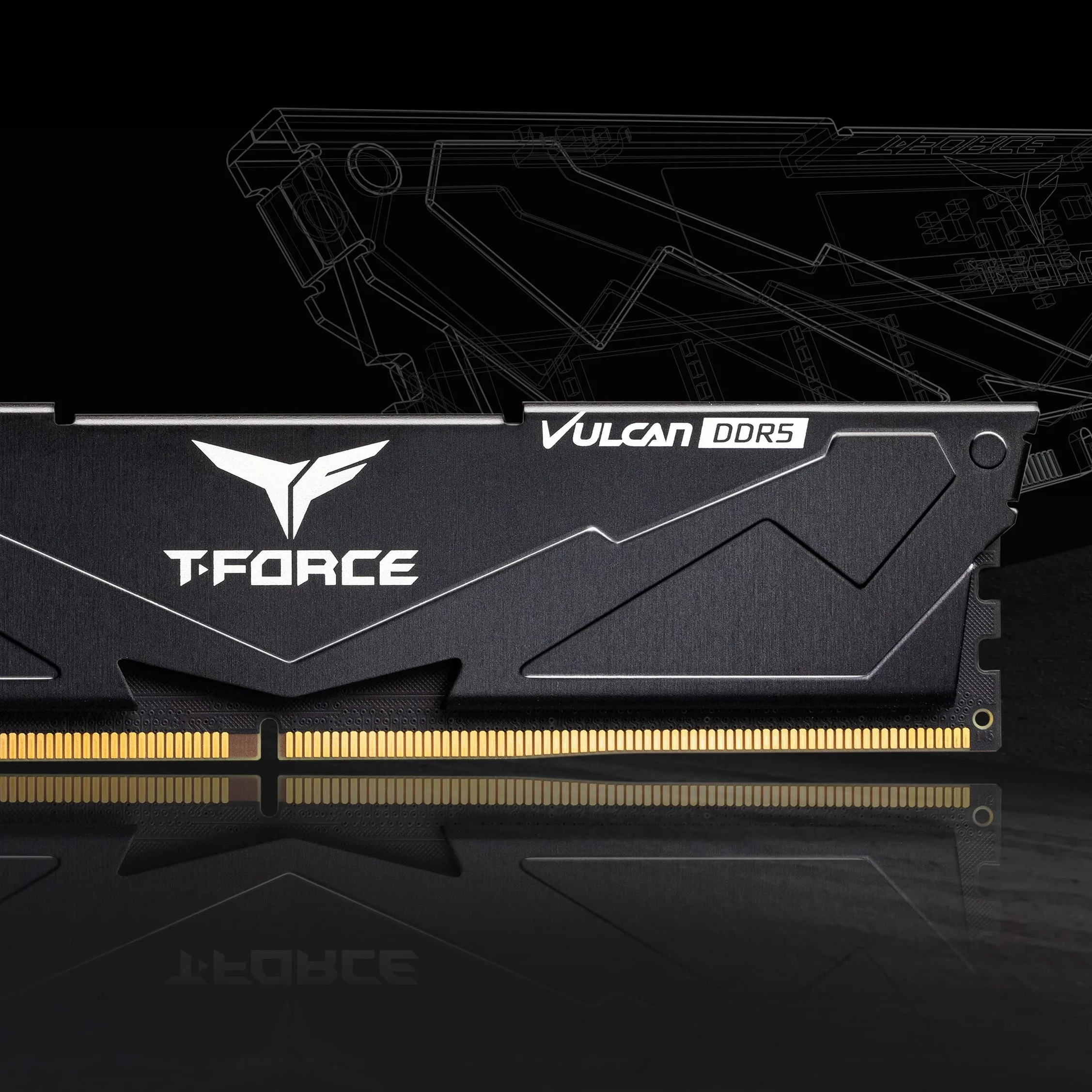 TEAMGROUP RAM Team D5 6400 32GB C40 Vulcan Black K2