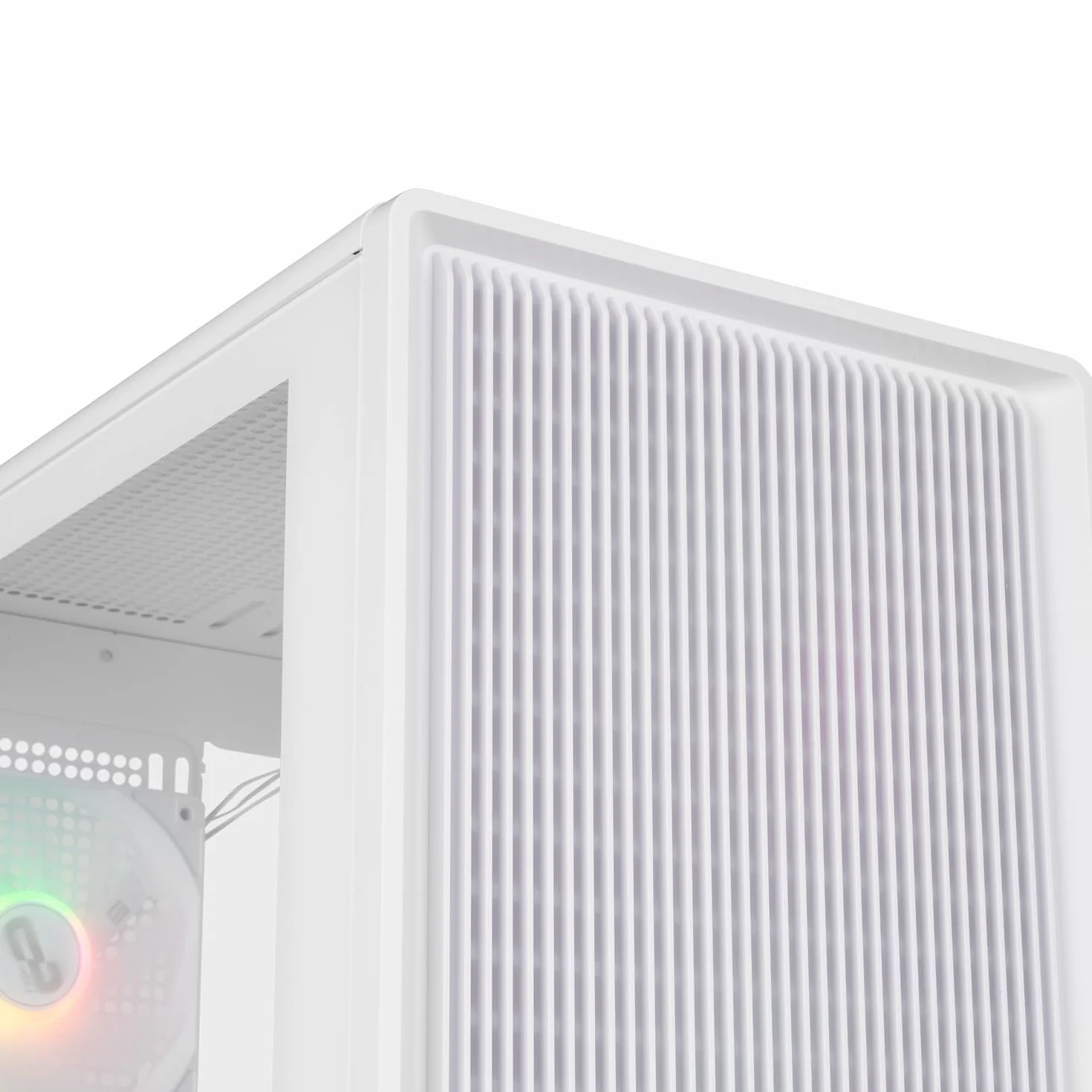 NOX XTREME PRODUCTS INFINITY IOTA – Obudowa ATX Mid-Tower | M-ATX | ITX, Zawiera 4 wentylatory ARGB 120 mm, Mesh z przodu, Hartowane szkło z boku, USB 3.0, Wsparcie dla GPU do 330 mm, Biały