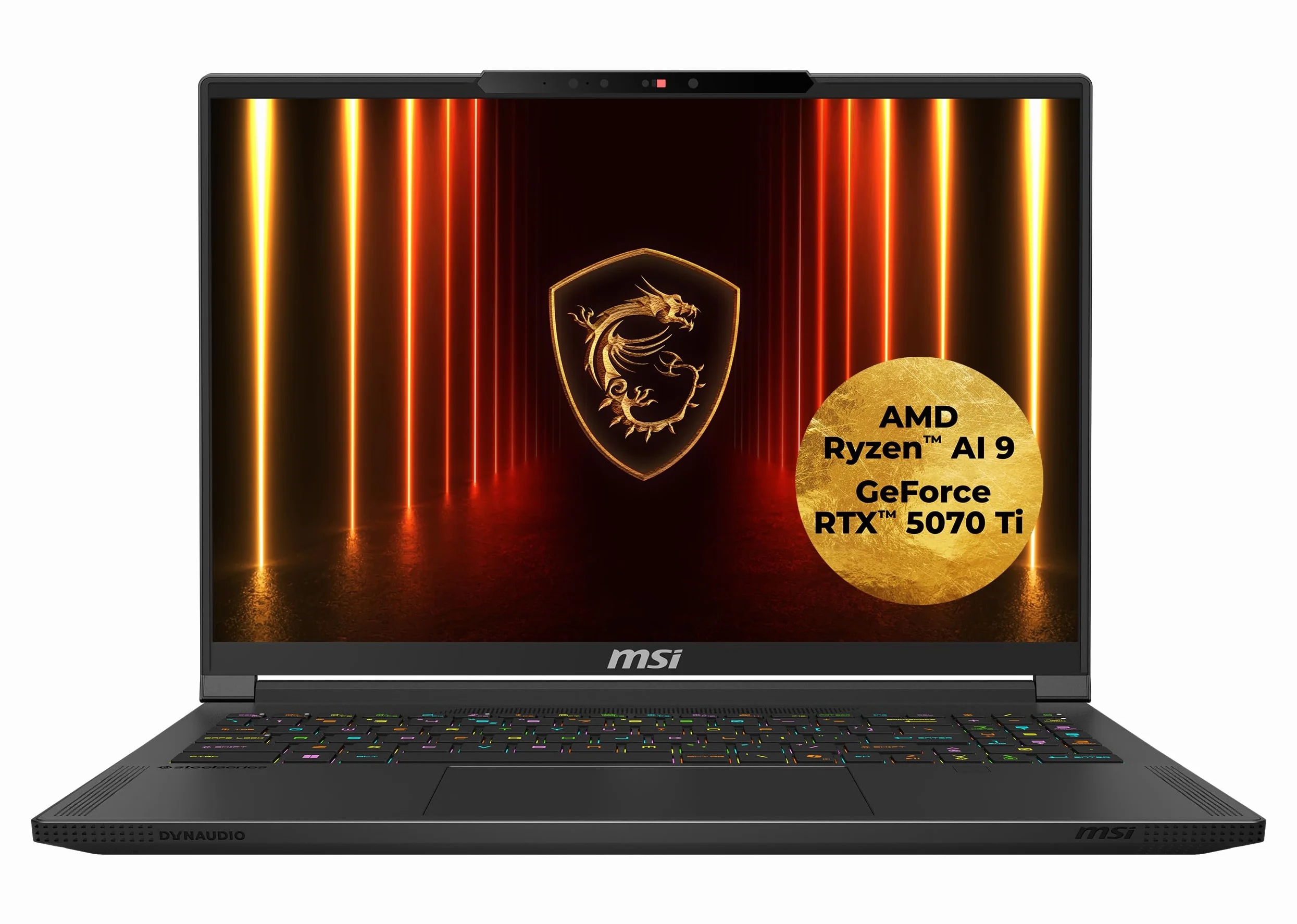 MSI Stealth A16 AI+ laptop gamingowy, wyświetlacz OLED 16" QHD+ 240 Hz, AMD Ryzen™ AI 9 HX 370, NVIDIA GeForce RTX 5070 Ti, 32 GB LPDDR5X, 2 TB SSD, Windows 11 Home, klawiatura QWERTZ, A3XWHG-044