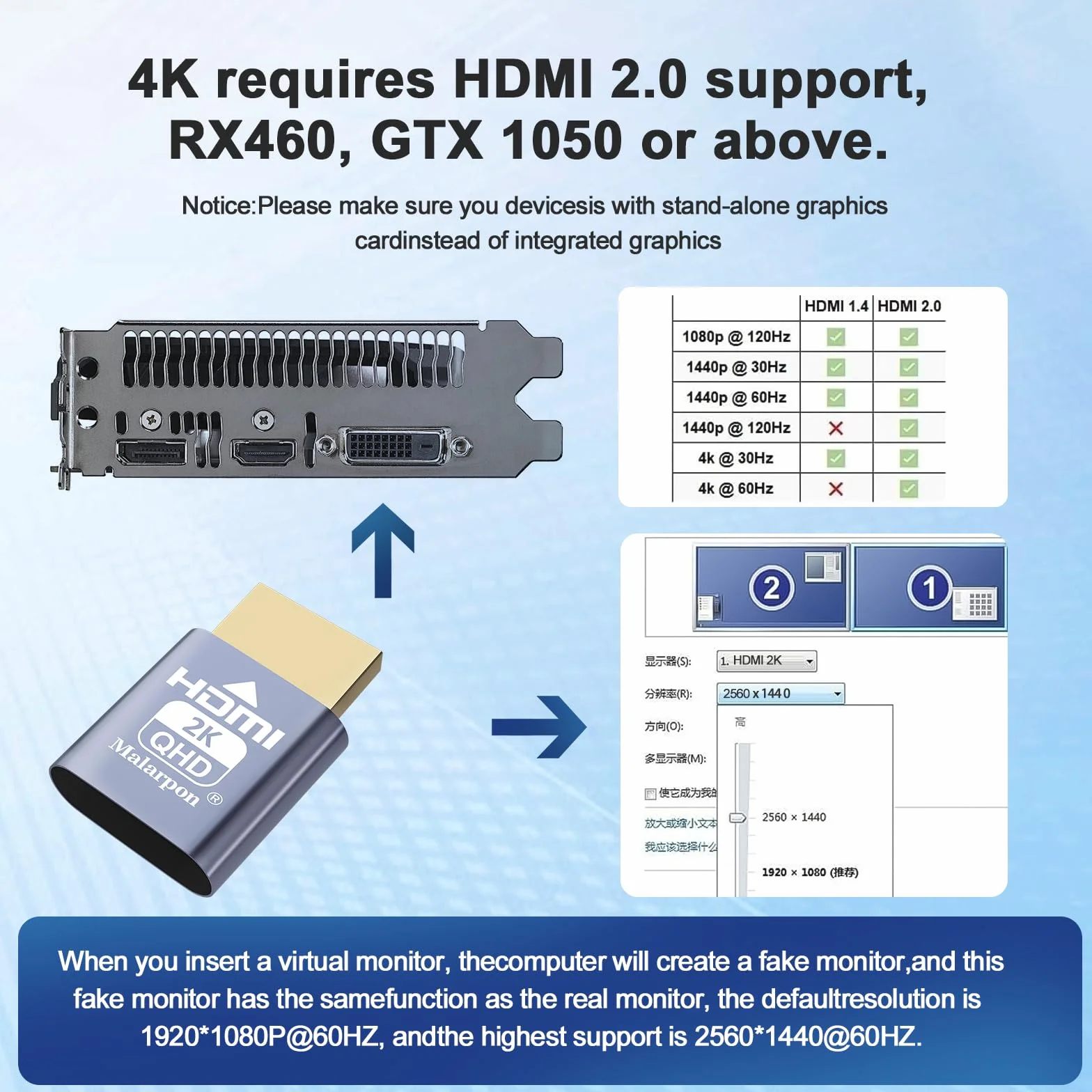 HDMI Dummy Plug Fit-Headless Display Emulator DDC EDID Headless Ghos z Windows Mac OSX Linux Świetny do przyspieszenia grafiki 1920 x 1080 przy 60 Hz 6P