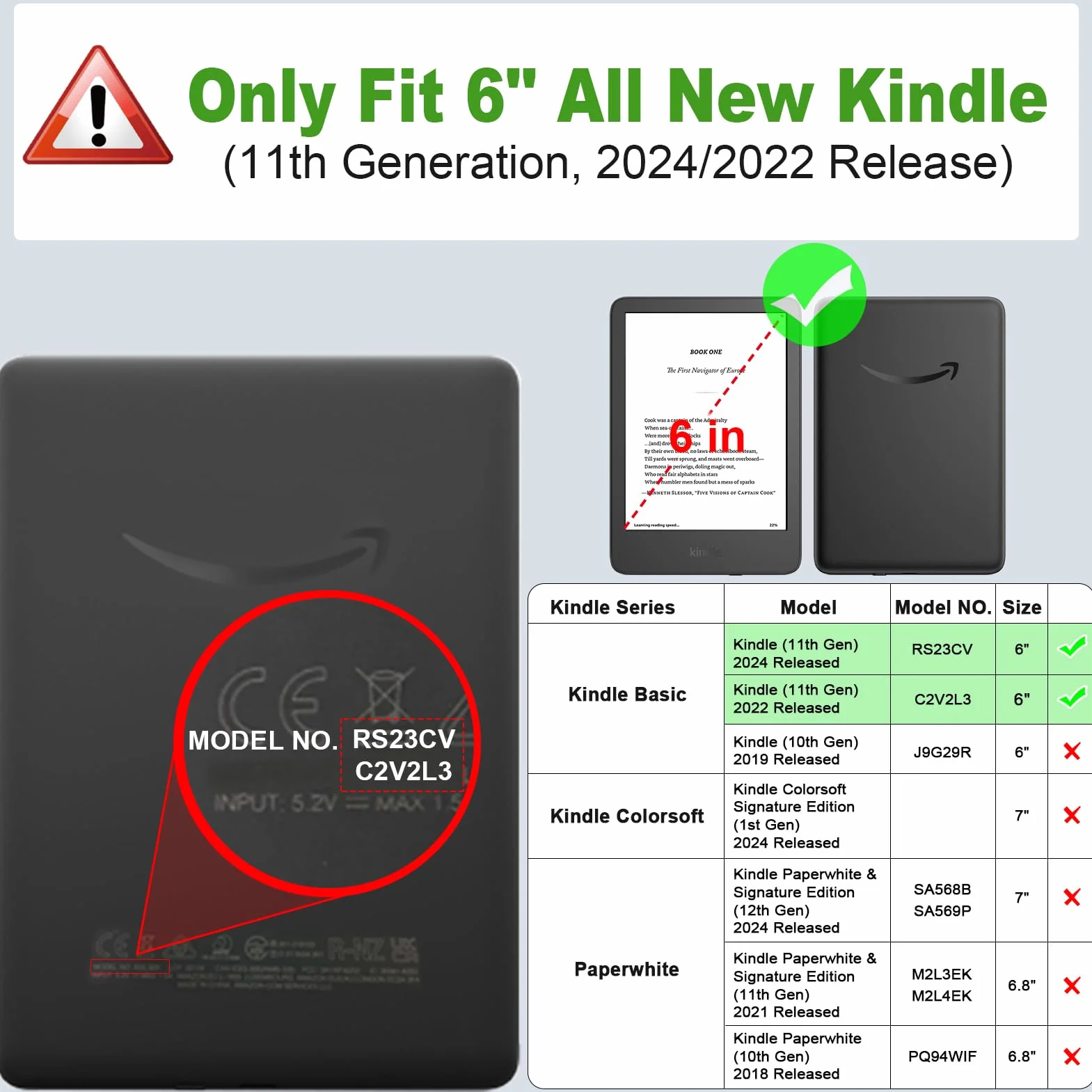 Fintie Etui do Kindle Basic 2024/2022, 6 cali (11. generacji) – 2024/2022, pokrowiec ochronny z paskiem na rękę i funkcją automatycznego uśpienia/budzenia do Kindle Basic 2024, pastelowa zieleń