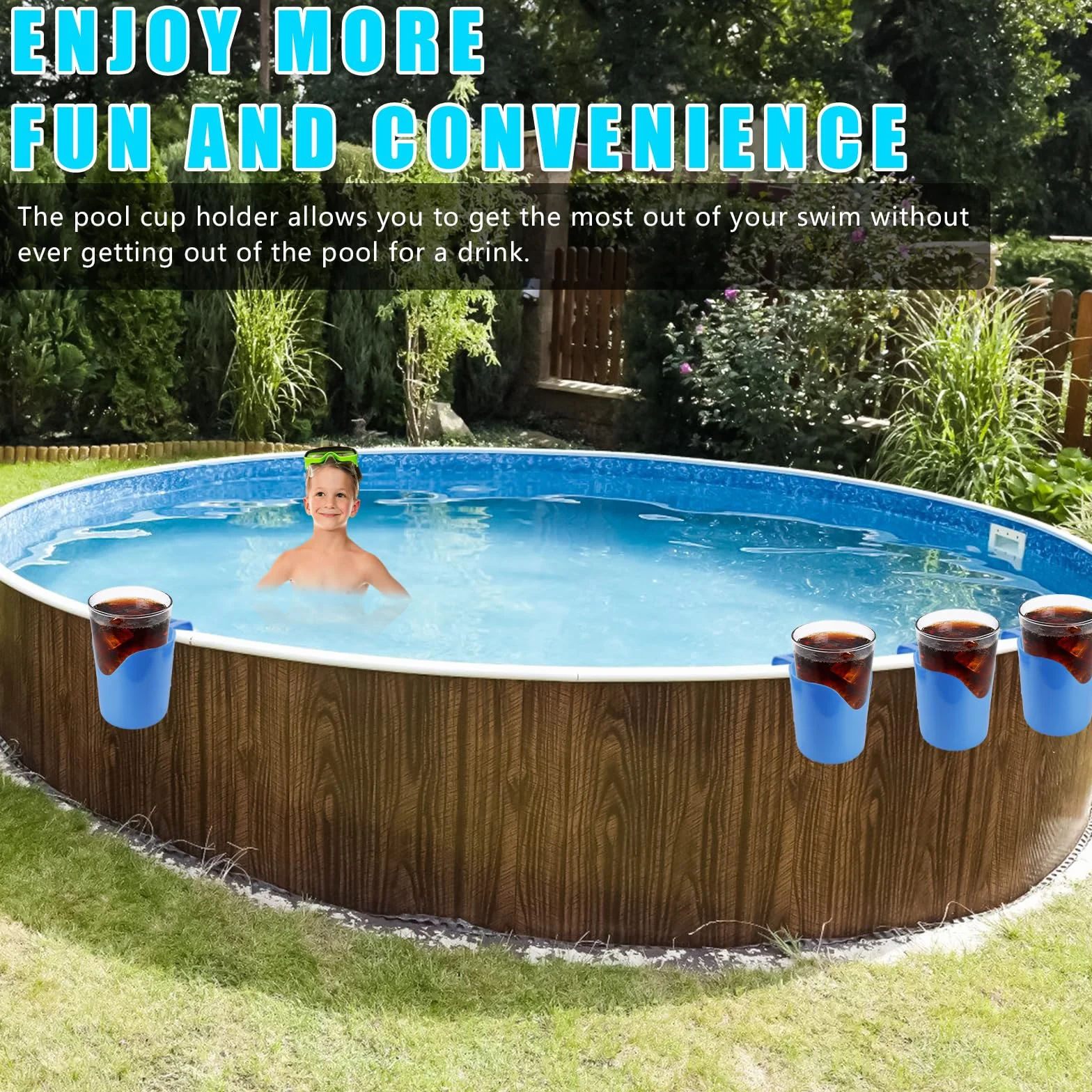 Uchwyt na napoje do basenu, 4 sztuki, uchwyt na napoje z tworzywa sztucznego, wielofunkcyjny uchwyt na kubki Poolside, uchwyt na puszki basenowe, do odstawiania napojów i przedmiotów
