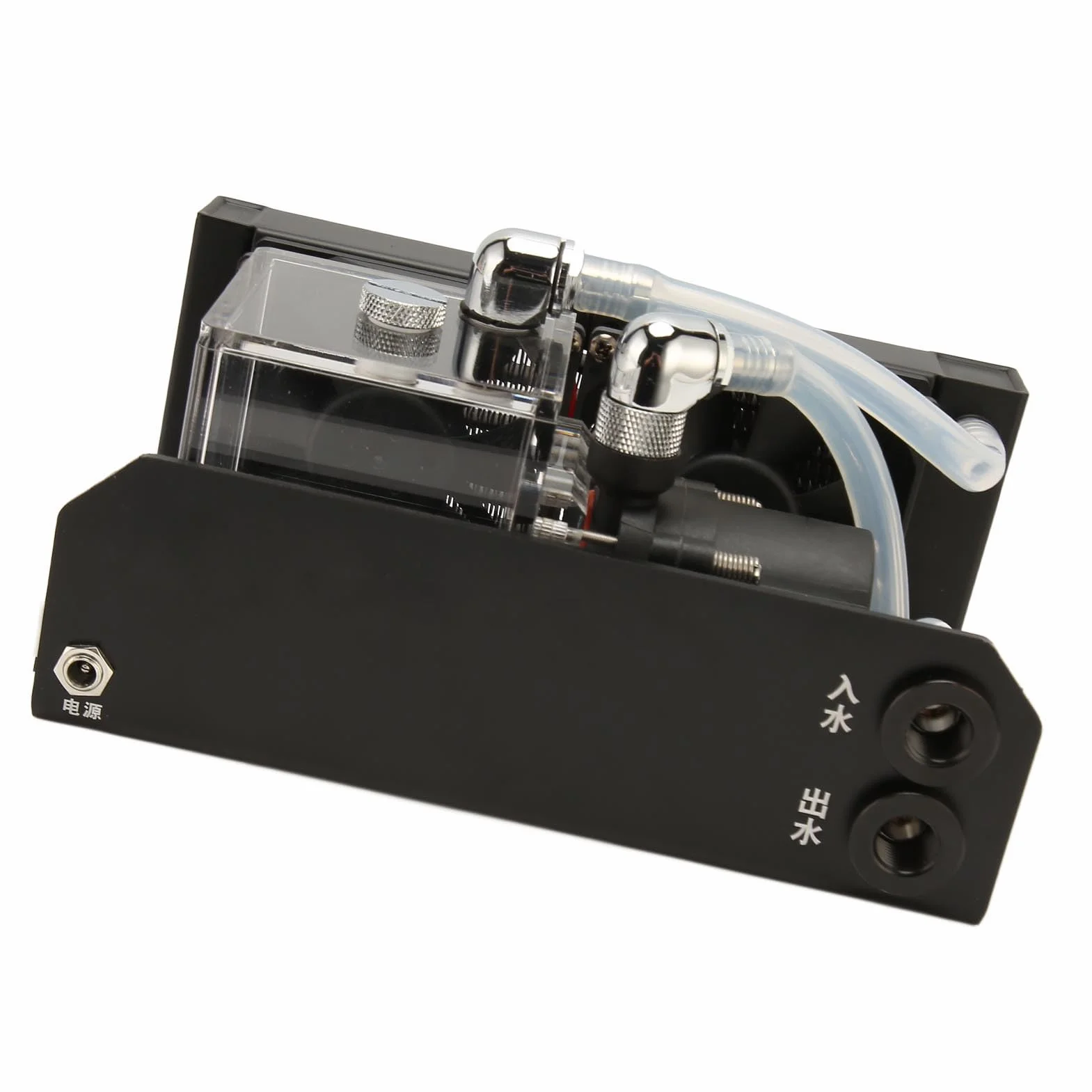 Cuifati Zestaw Pompy do Chłodzenia wodą Procesora 600 L/h 10 W 12 V, Gwint G1/4 System Chłodzenia wodą Komputera PC z Podwójnymi Wentylatorami 80 Mm, Aluminiowy Zbiornik o Wysokości Podnoszenia