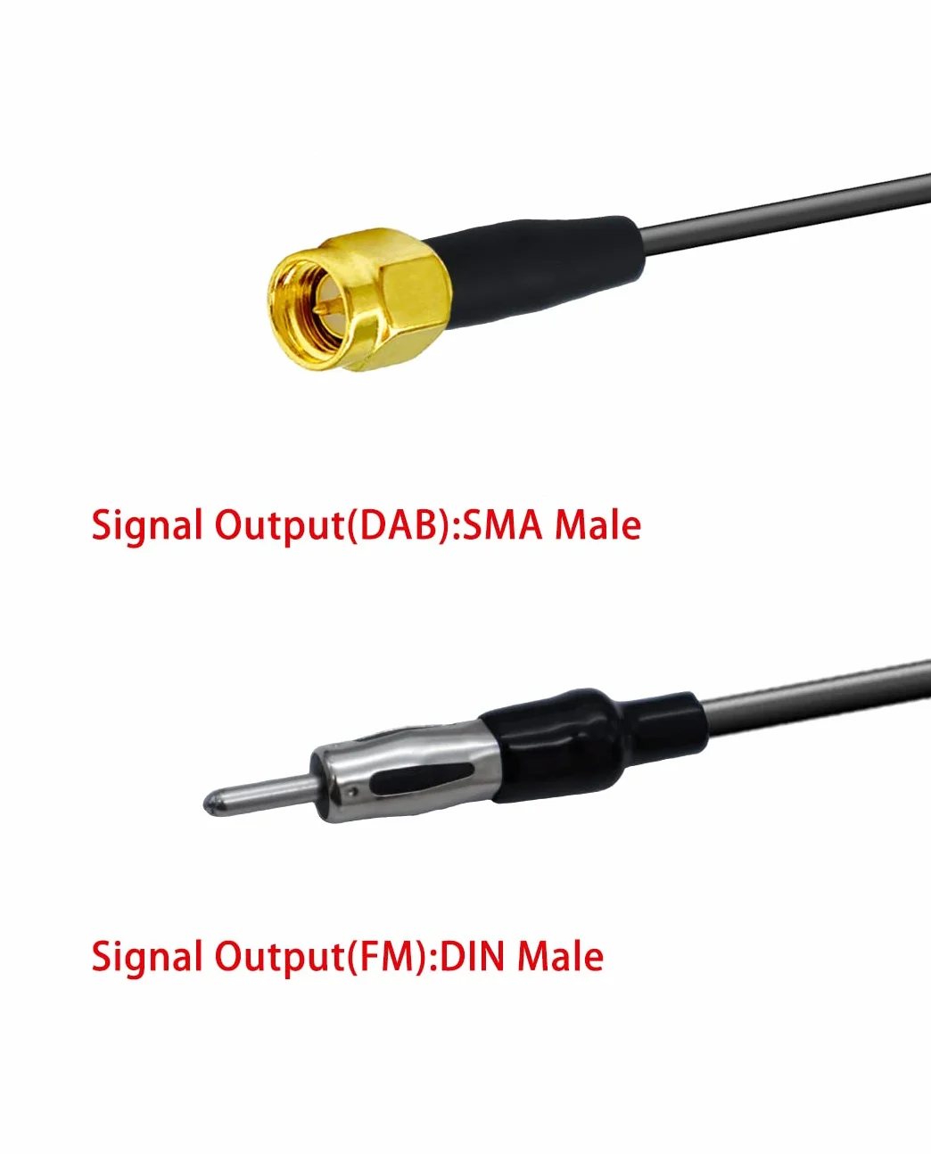 Vecys FM/AM DAB DAB+ Antena Samochodowa Wzmacniacz Sygnału DIN Męski do DIN żeński do SMA Męski Adapter 12V Radio Samochodowe Wzmacniacz Sygnału dla Audio Stereo Cyfrowe Radio Samochodowe