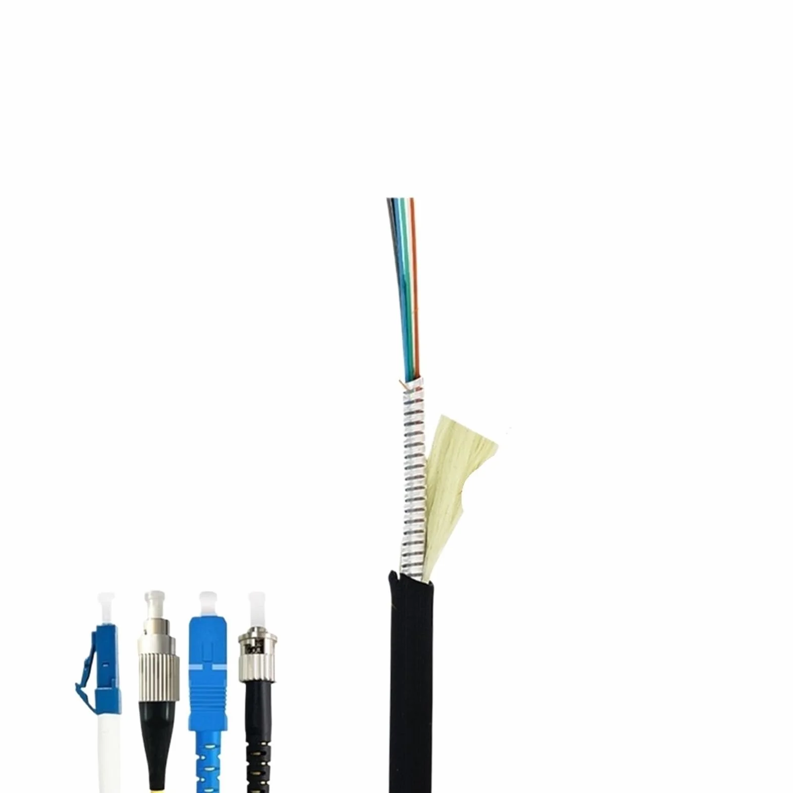 8-rdzeniowy kabel krosowy z włókna pancernego TPU 150M-300M LSZH SM czarny 8C SC LC FC ST A jednomodowy 8 włókien optyczny kabel połączeniowy 200 M250M (200 m TPU SC-SC)