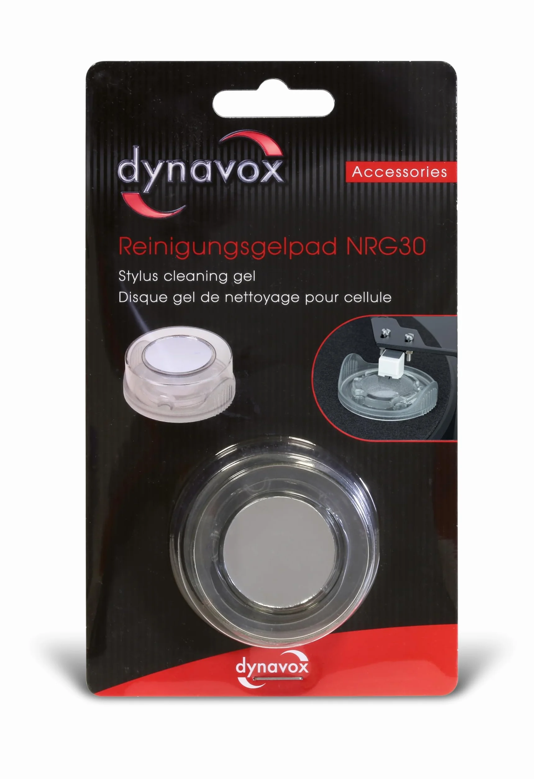 Dynavox NRG30 pad do czyszczenia igieł, żelowy pad do usuwania zabrudzeń z igieł do gramofonu