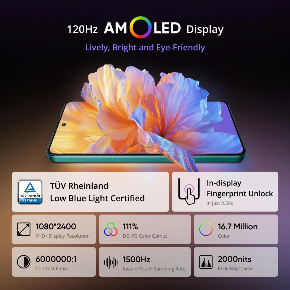realme 14T 5G smartfon 8 + 256 GB, Procesor Dimensity 6300 5G, Tytaniczna bateria 5260 mAh, Szybkie ﾅＢdowanie 45 W, Wyﾅ孩ietlacz AMOLED Esports 120 Hz, IP69, NFC, Czarny rr(bez adaptera)