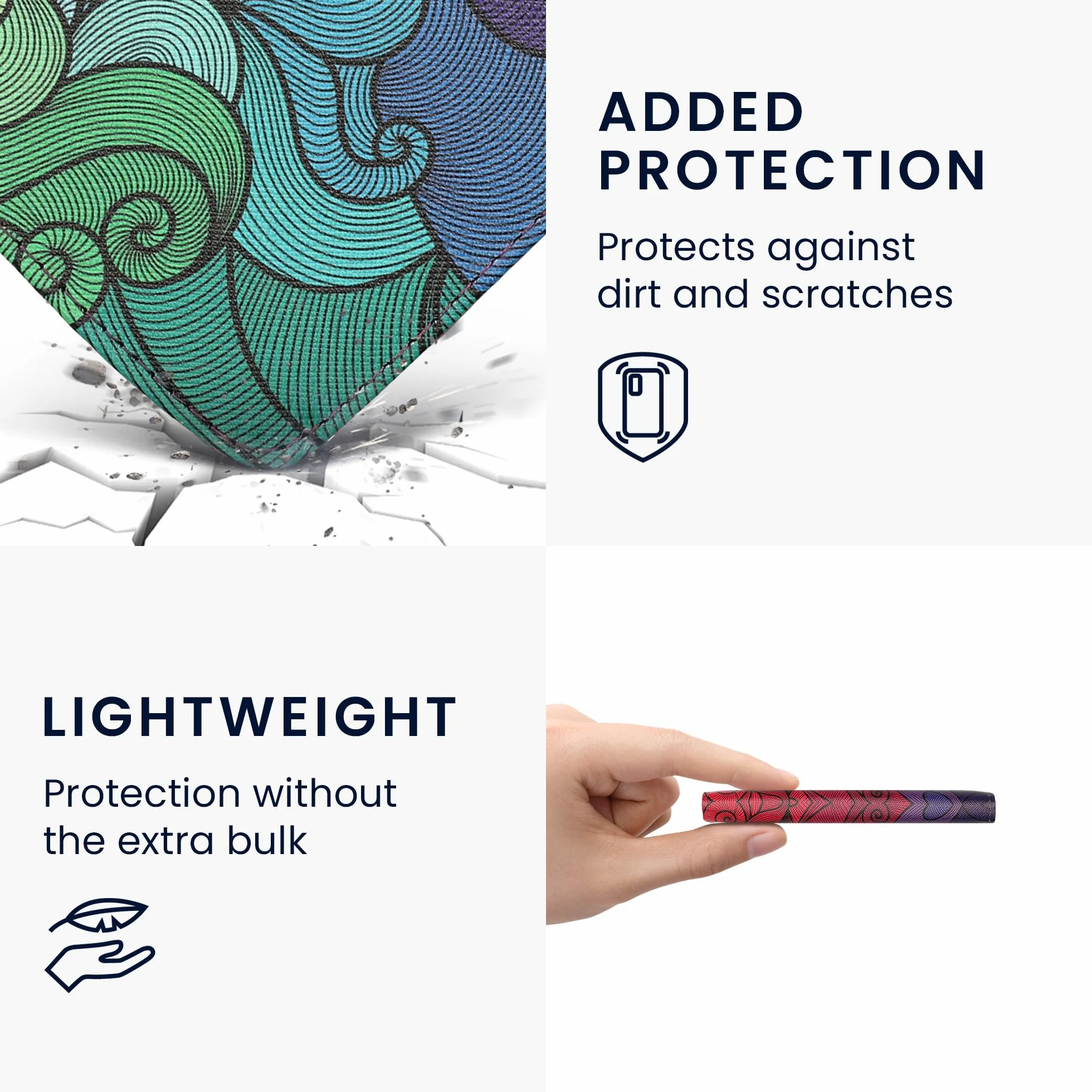 kwmobile Etui z klapką kompatybilne z Pocketbook Era/Era Color - przednia kieszeń na pasek na rękę - kolor różowy, niebieski, zielony