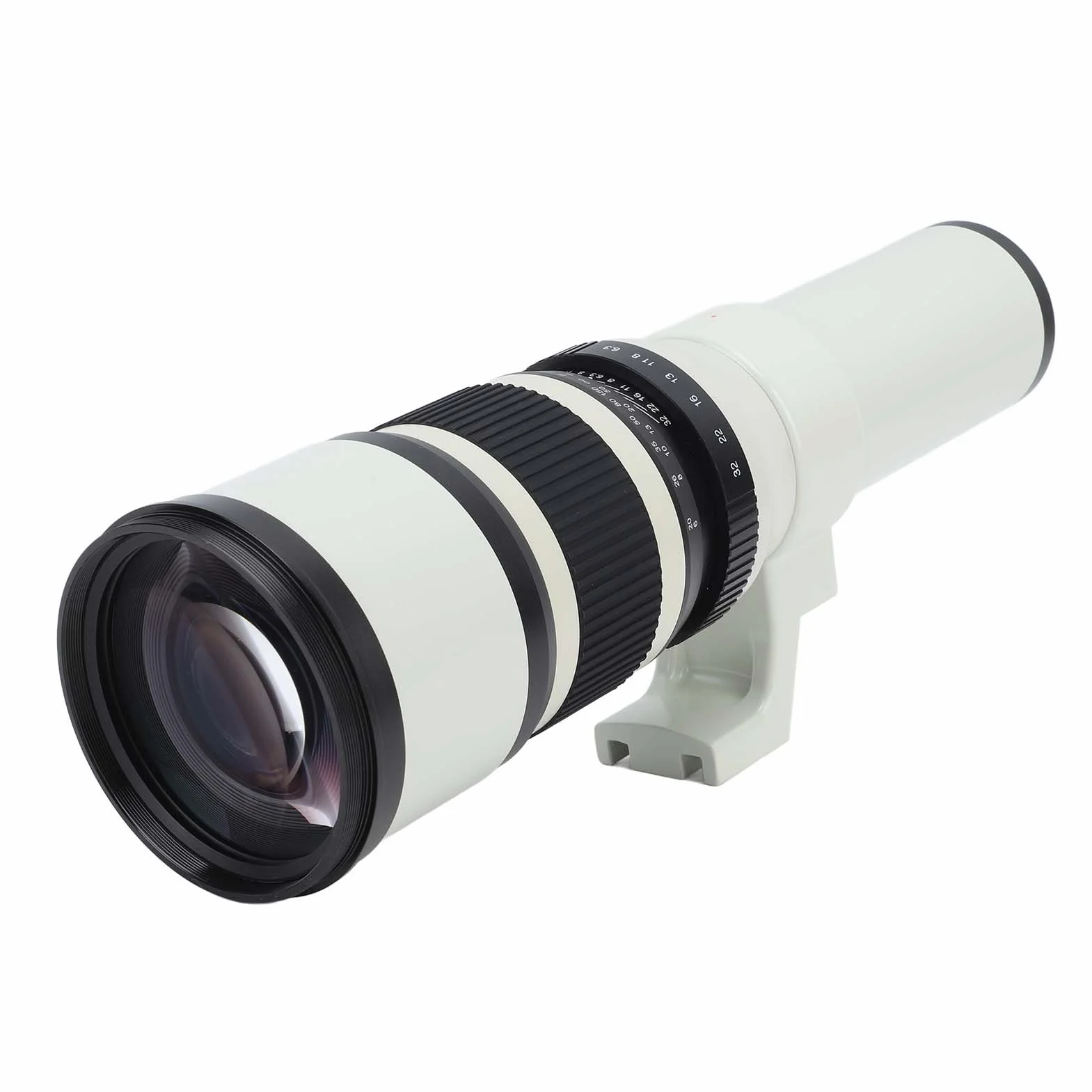 Teleobiektyw Prime Szkło Optyczne F6.3-F32 Aperture Obiektywy Stałoogniskowe Achromatyczny Refraktoskop z Adapterem T2 NEX do Pełnoklatkowego Aparatu Bezlusterkowego (WHITE)