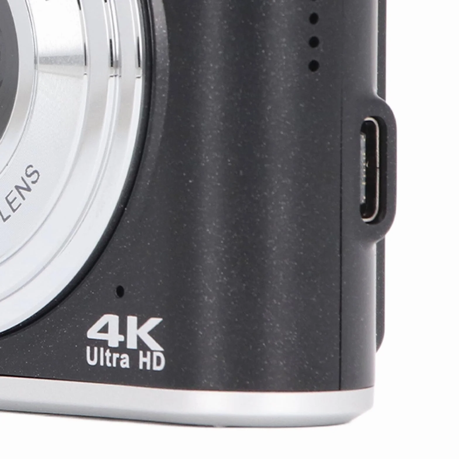 Kompaktowy Aparat Cyfrowy 48 MP 4K Ultra HD z Dwoma Obiektywami, Autofokusem, Wyświetlaczem IPS do Selfie, do Podróży i Ukończenia Studiów (BLACK)