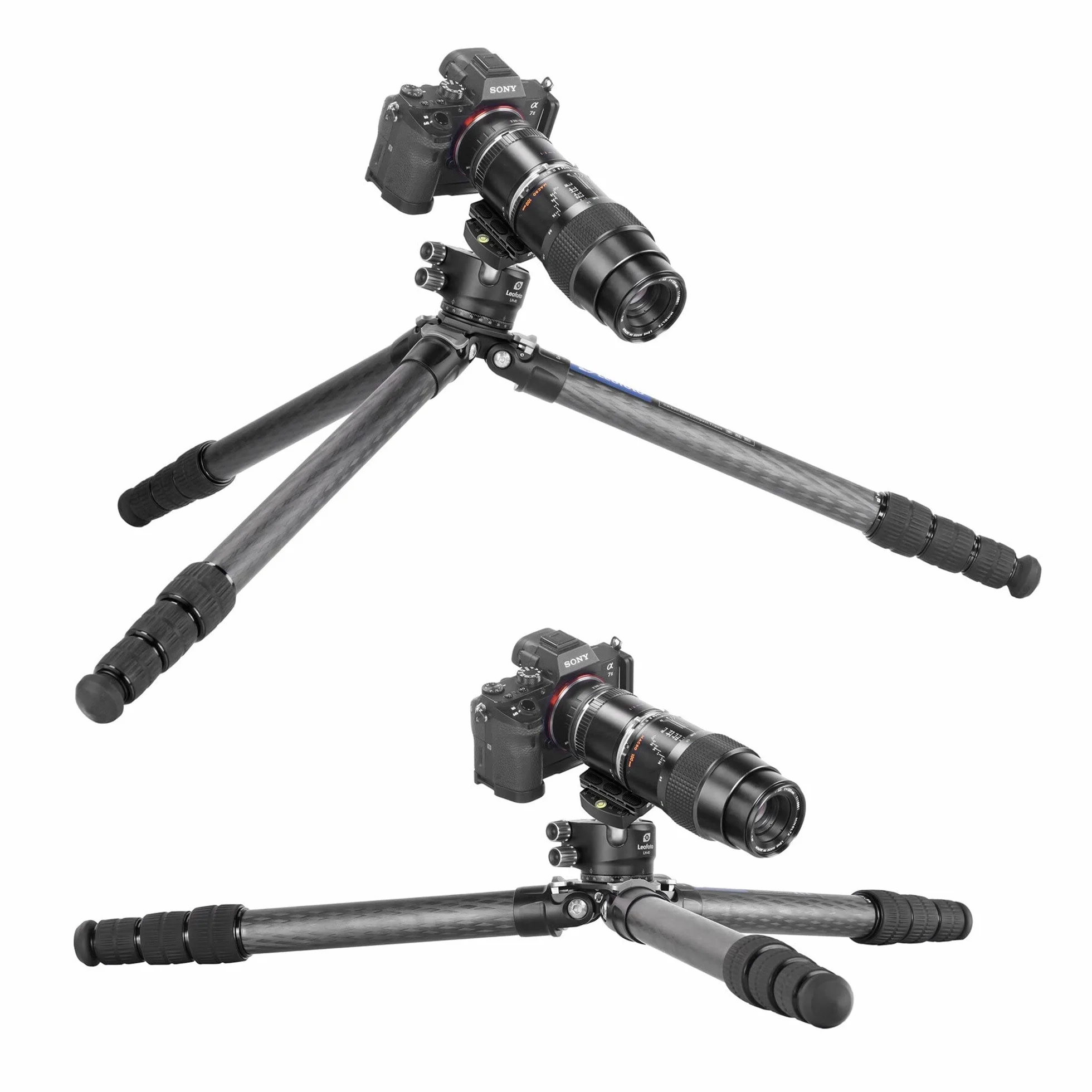Leofoto - Ranger - Węglowy statyw do aparatów - głowica kulowa w zestawie - nośność 15 kg - wysuwane nóżki - Wysokość: 17 cm - 171 cm - LS-324C + głowica kulowa LH-40