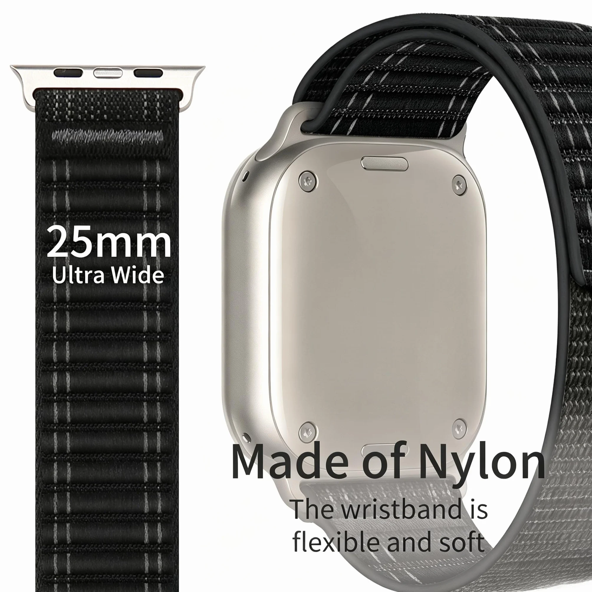 Apple Watch Strap Braided Sport Loop Band 46/45/44/49mm 42/41/40/38mm for iWatch Series 11 10 9 8 7 6 5 4 3 SE Ultra Nylon Fabric