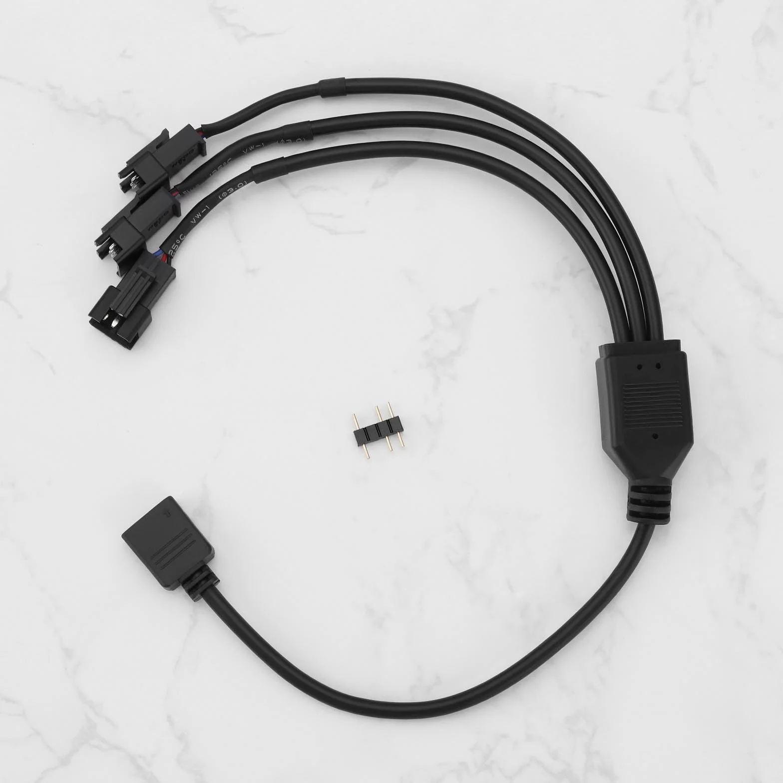 ECSiNG 2 szt. 5 V 3-pinowy ARGB żeński na SM męski kabel adaptera 1 do 3 ARGB rozdzielany kabel 30 cm do taśm LED PC 5 V ARGB wentylator obudowa komputera