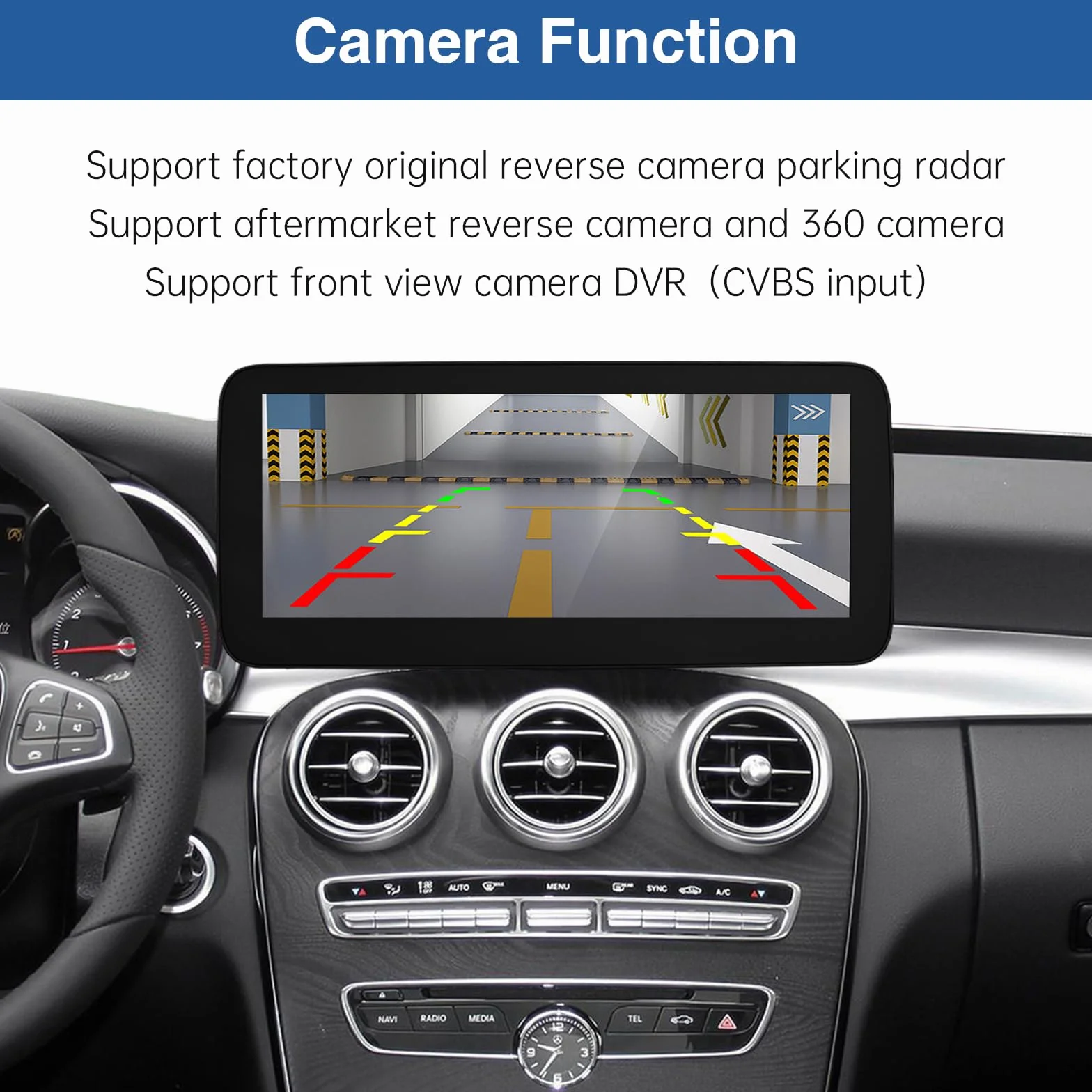 Road Top Radio samochodowe 12,3 cala Draadloze CarPlay Android Auto Touch Screen voor Mercedes Benz C GLC V Klasse W205 W447 2016-2018 Jaar met NTG5.0, Ondersteuning Mirrorlink | W205 W447 z NTG5.0/5.1/5.2 (2016-2018), ekran dotykowy Linux z ultrawąskim,
