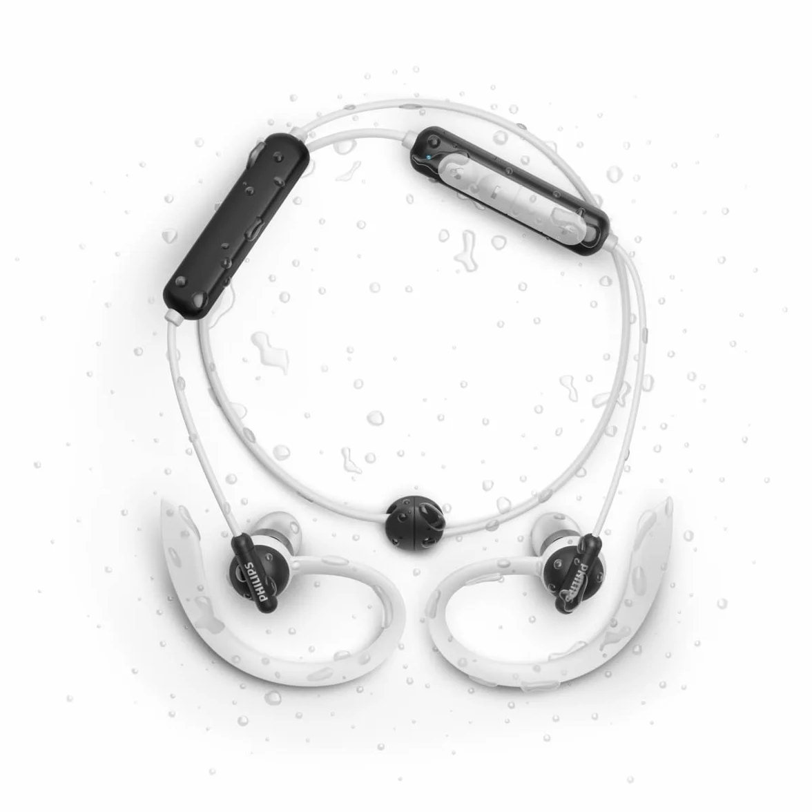 Philips A4205BK Bezprzewodowe sportowe słuchawki Bluetooth w uchu (Monitor tętna, Mikrofon, Sterownik Neodymowy 10 mm, Wodoodporny IPX5, Szybkie ładowanie)