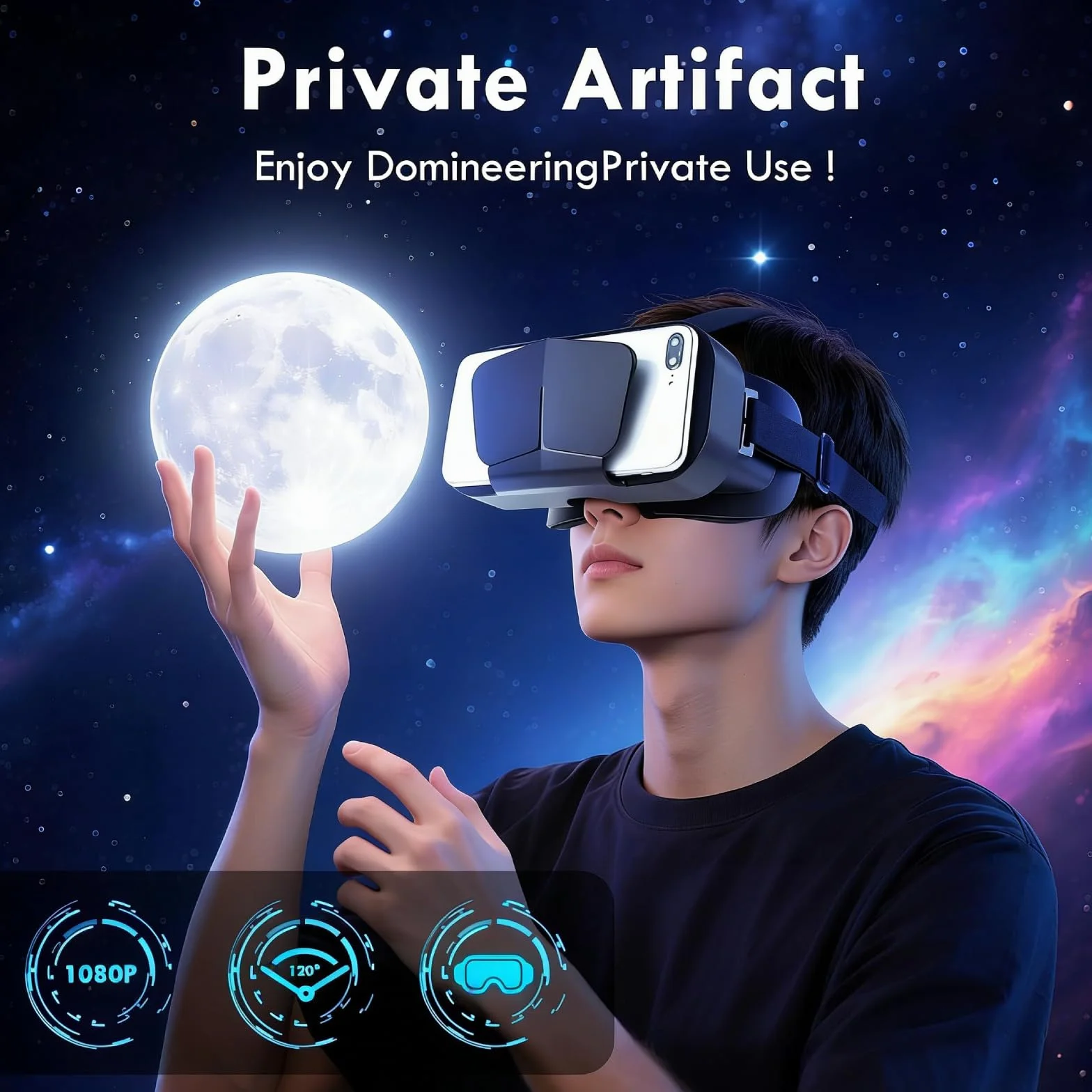 VR okulary do telefonu komórkowego, z pilotem zdalnego sterowania, okulary 3D VR, do gier i filmów 360 stopni, idealne do smartfonów 5~7 cali
