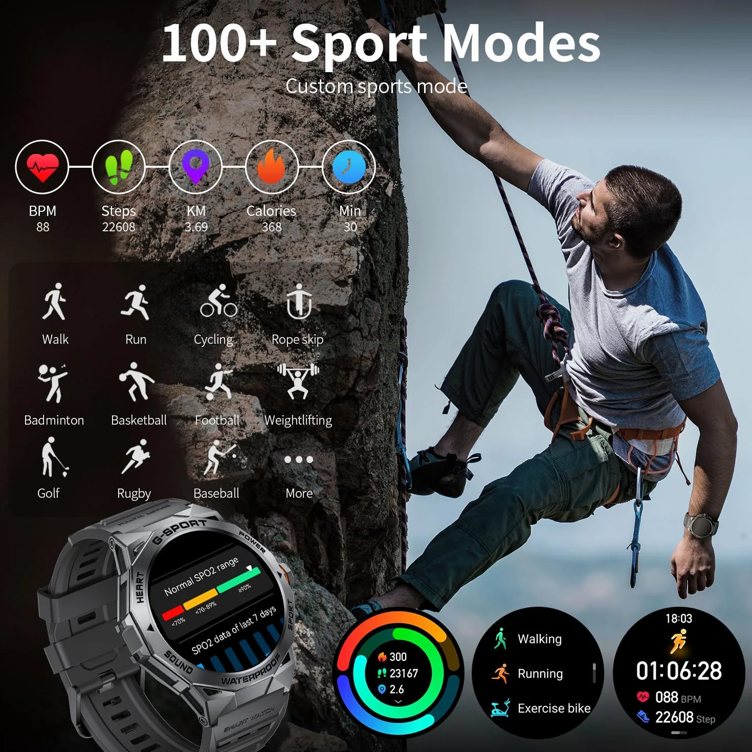 LIGE Męski smartwatch, przełączanie/odbieranie połączeń, 400 mAh, 1,43" AMOLED Smartwatch z pulsometrem i monitorem snu, inteligentny zegarek dla systemu Android iOS czarny pomarańczowy