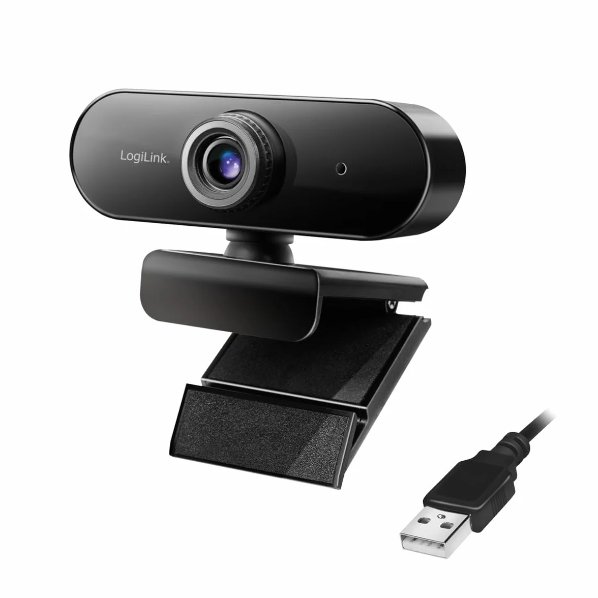 LogiLink UA0371 - Pro kamera internetowa Full HD USB z mikrofonem do wyraźnych rozmów wideo przez Skype/Google Meet/FaceTime/FB Messenger/itp.
