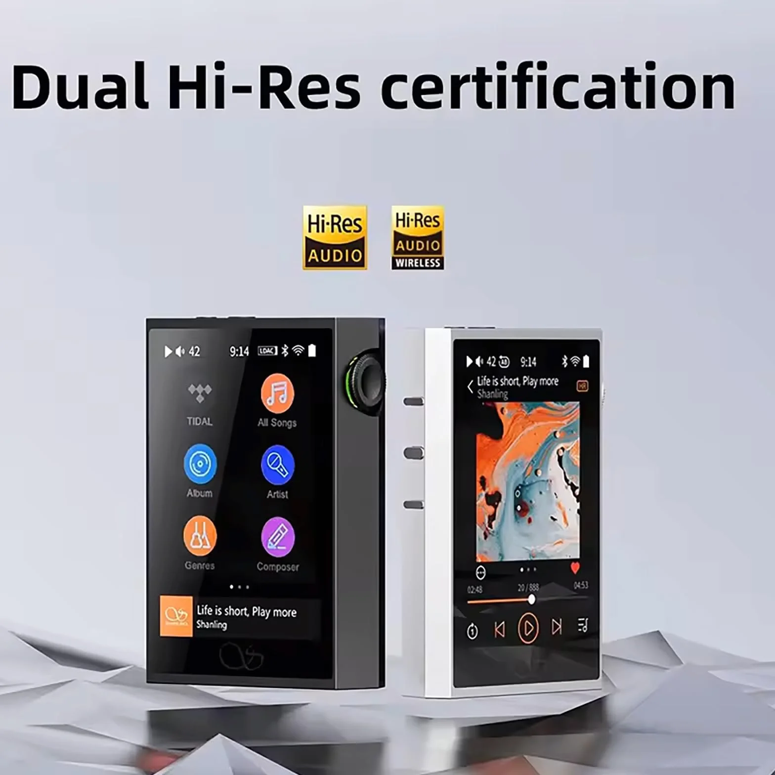 SHANLING M1 Plus Pure odtwarzacz muzyczny, przenośny odtwarzacz MP3 o wysokiej rozdzielczości, cyfrowy odtwarzacz audio Bluetooth 5.2, ES9069Q DAC, 768 kHz/32 bit, DSD512, 661 mW przy wyjściu 32 Ω