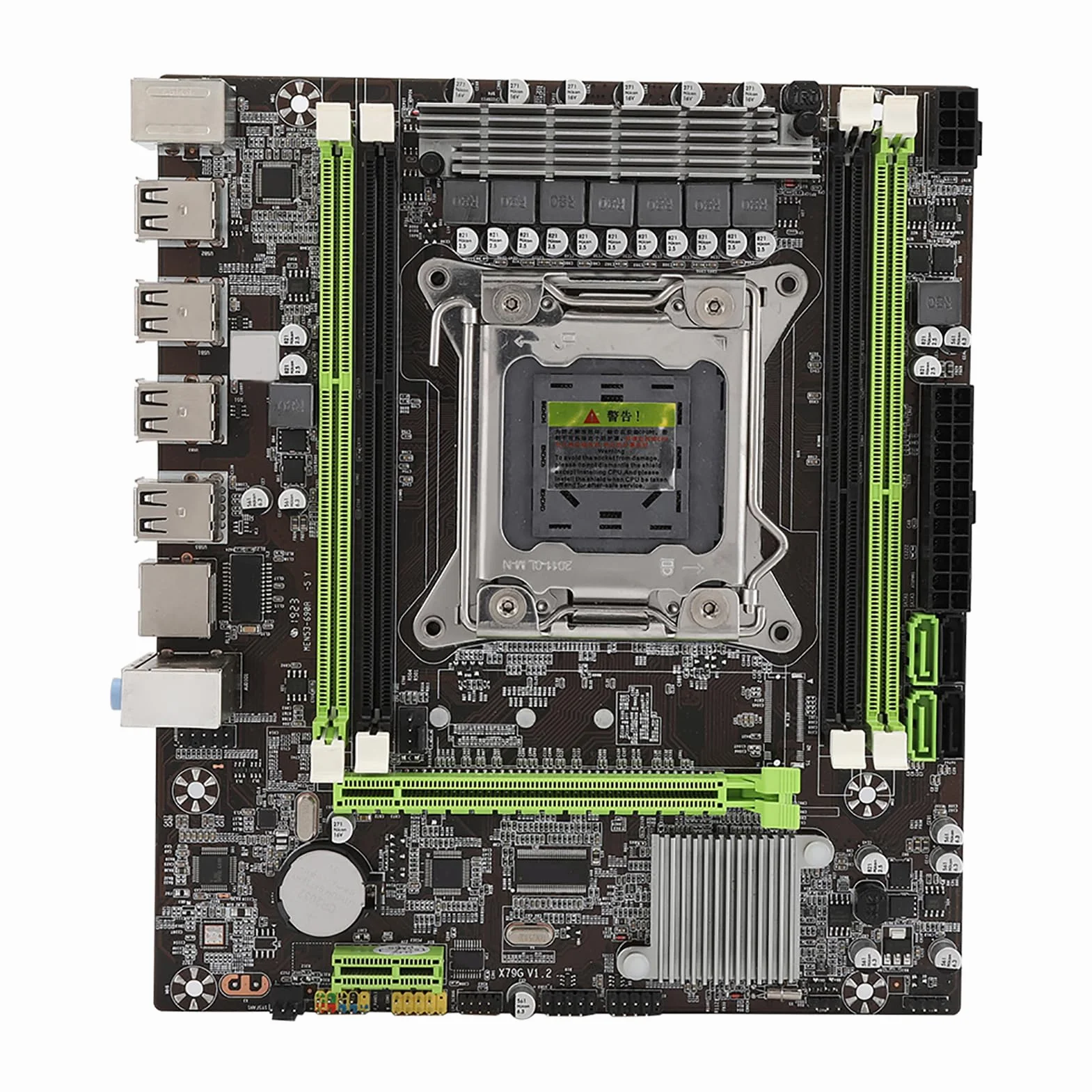 VBESTLIFE Płyta Główna do Komputera Stacjonarnego LGA 2011, Płyta Główna Komputera X79 Obsługa Pamięci DDR3 REG ECC Procesor I7 z gigabitową siecią LAN SATA3.0 PCIe do Gier