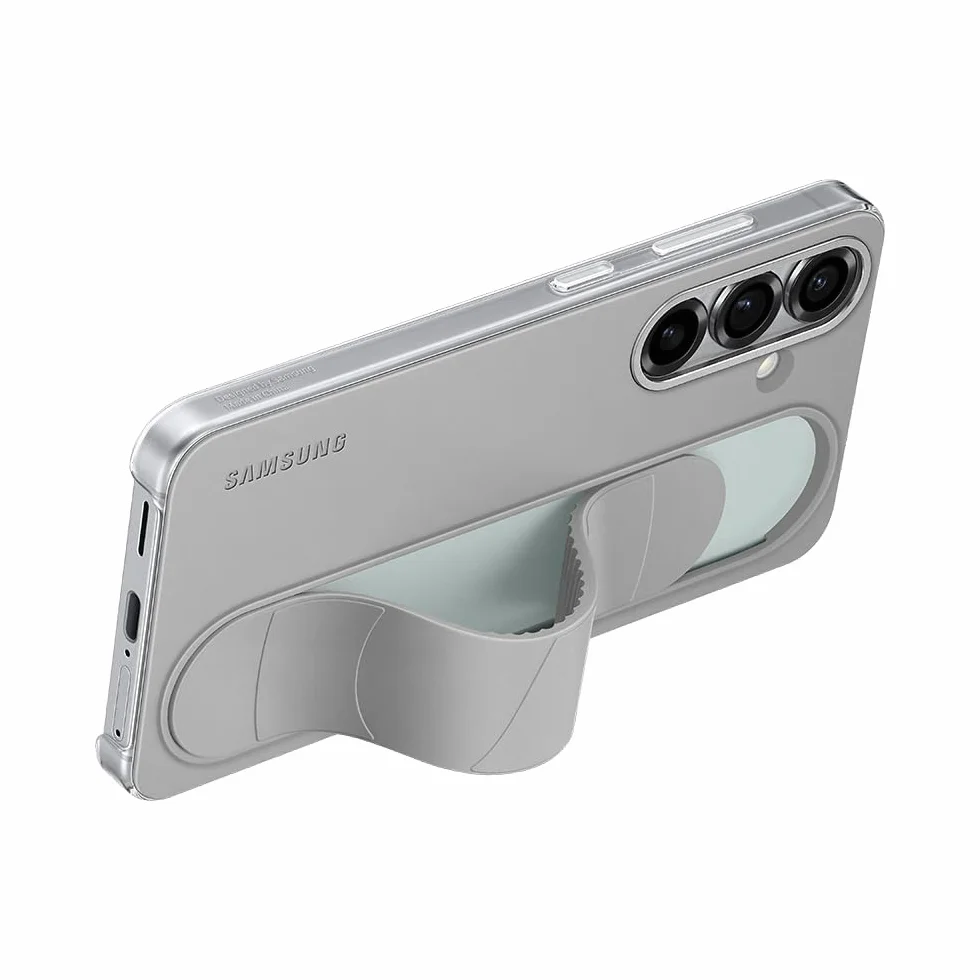 Custodia per Galaxy S25 con cinturino e supporto grigio