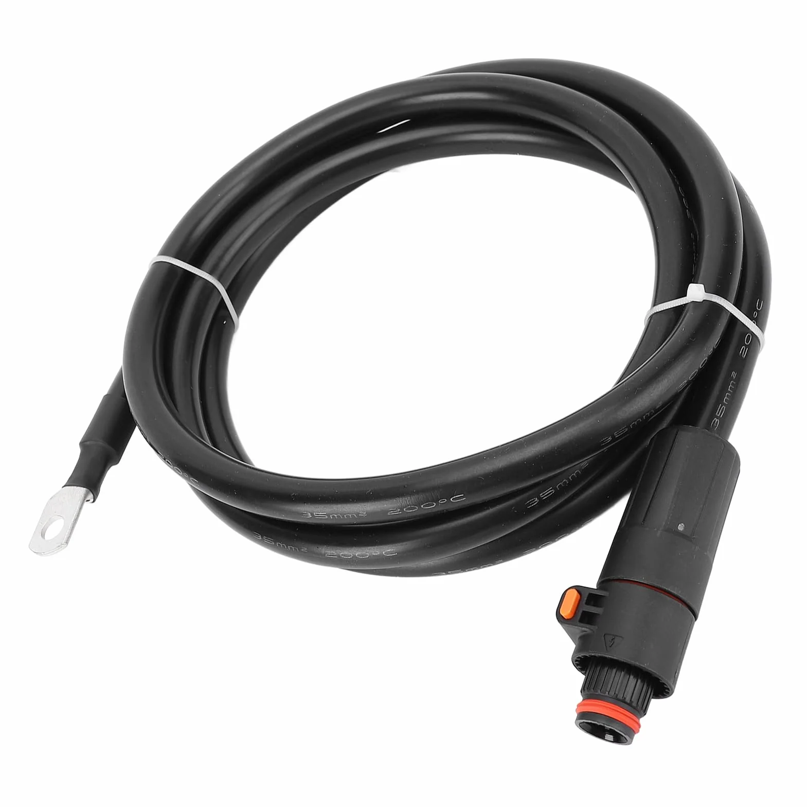 Kabel Falownika Akumulatora Miedziany Silikonowy Przewód Zasilający SC35 8-zaciskowy Czarny Prosty Wtyk Elastyczne Połączenie do Motoryzacji Słoneczna łódź Morska RV Samochód Motocykl (1,5m)