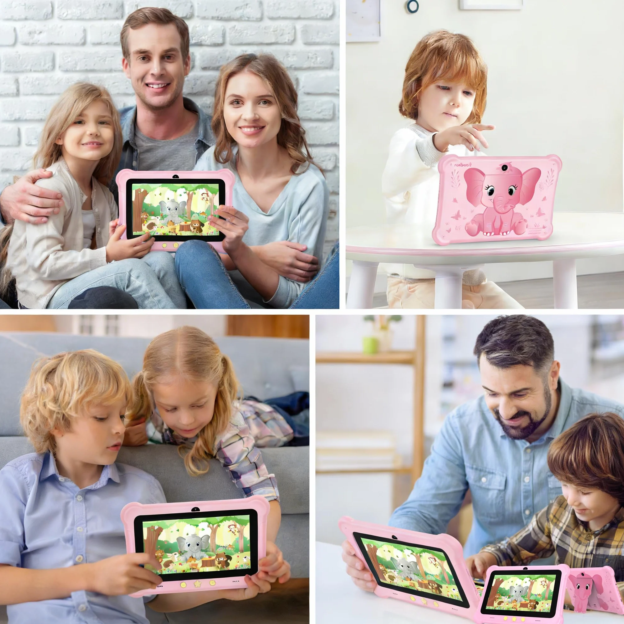 tablet dla dzieci, 7-calowy tablet z Androidem dla dzieci, tablet do nauki z gniazdem na kartę SIM i etui, WIFI, kontrola rodzicielska, ochrona oczu, podwójna kamera, sieć komórkowa 3G/2G