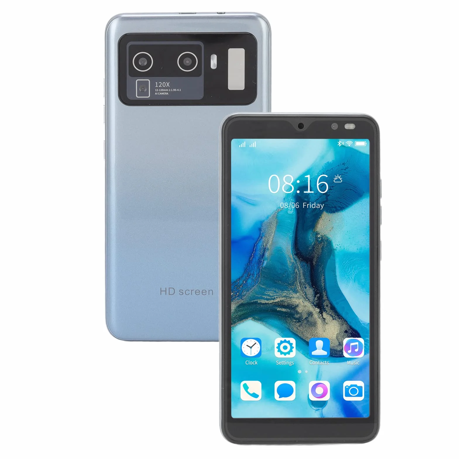 M12 Uitra Inteligentny Telefon, RAM 2GB ROM 32GB 2200mAh Bateria M12 Uitra Telefon Komórkowy Czterordzeniowy Procesor CPU do Pracy (Szary)