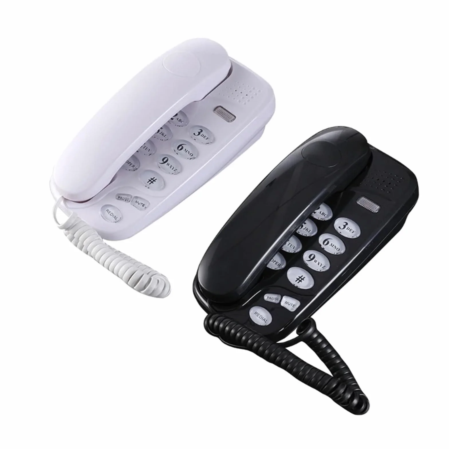 Telefon stacjonarny z funkcją wyciszania i sygnalizacją ponownego wybierania numeru. Łatwy w instalacji. Inteligentny telefon domowy z funkcją dzwonienia.(Silver)