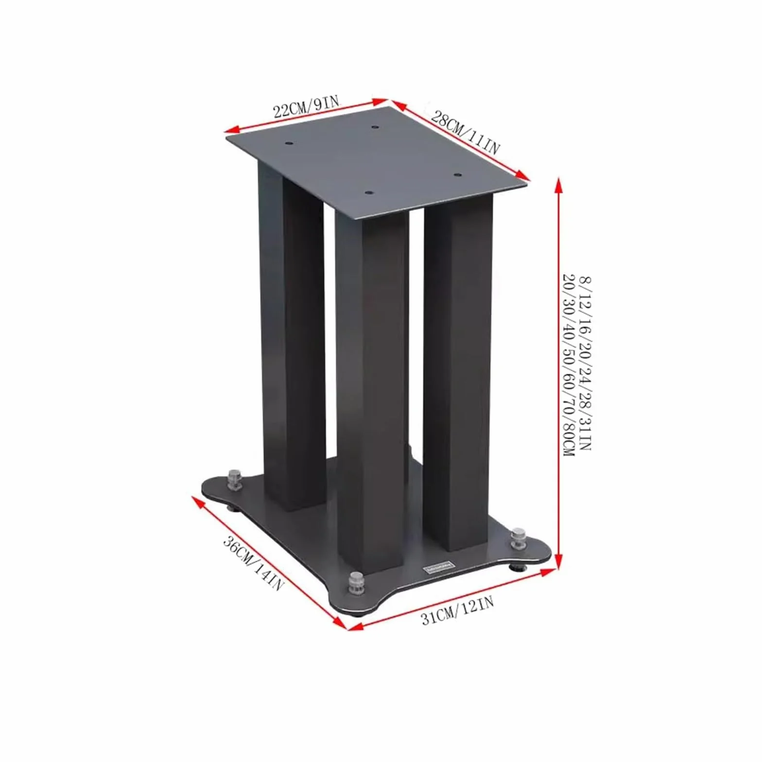 Stojak na głośnik Całkowicie metalowy stojak głośnikowy wspornik audio półka na książki stacjonarny kino domowe żelazny podłogowy surround(20CM)