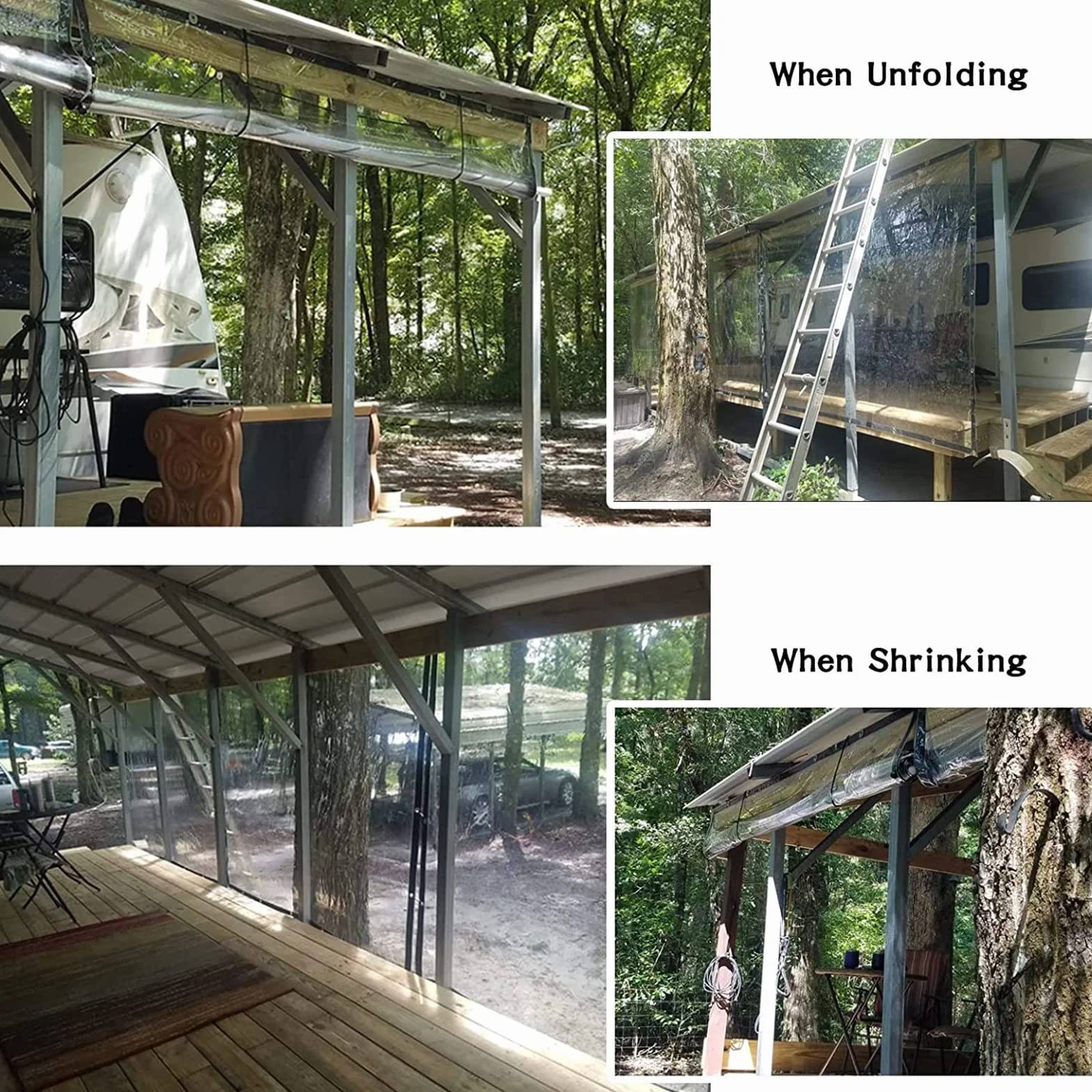 Przeźroczysta Plandeka Zasłona Outdoorowa Wiatroodporna Balkonowa 1x3m