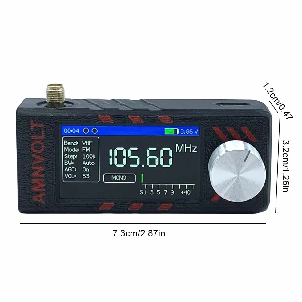 SI4732 Przenośne mini radio 0,5-108 MHz z długą żywotnością baterii i zaawansowanymi funkcjami radia