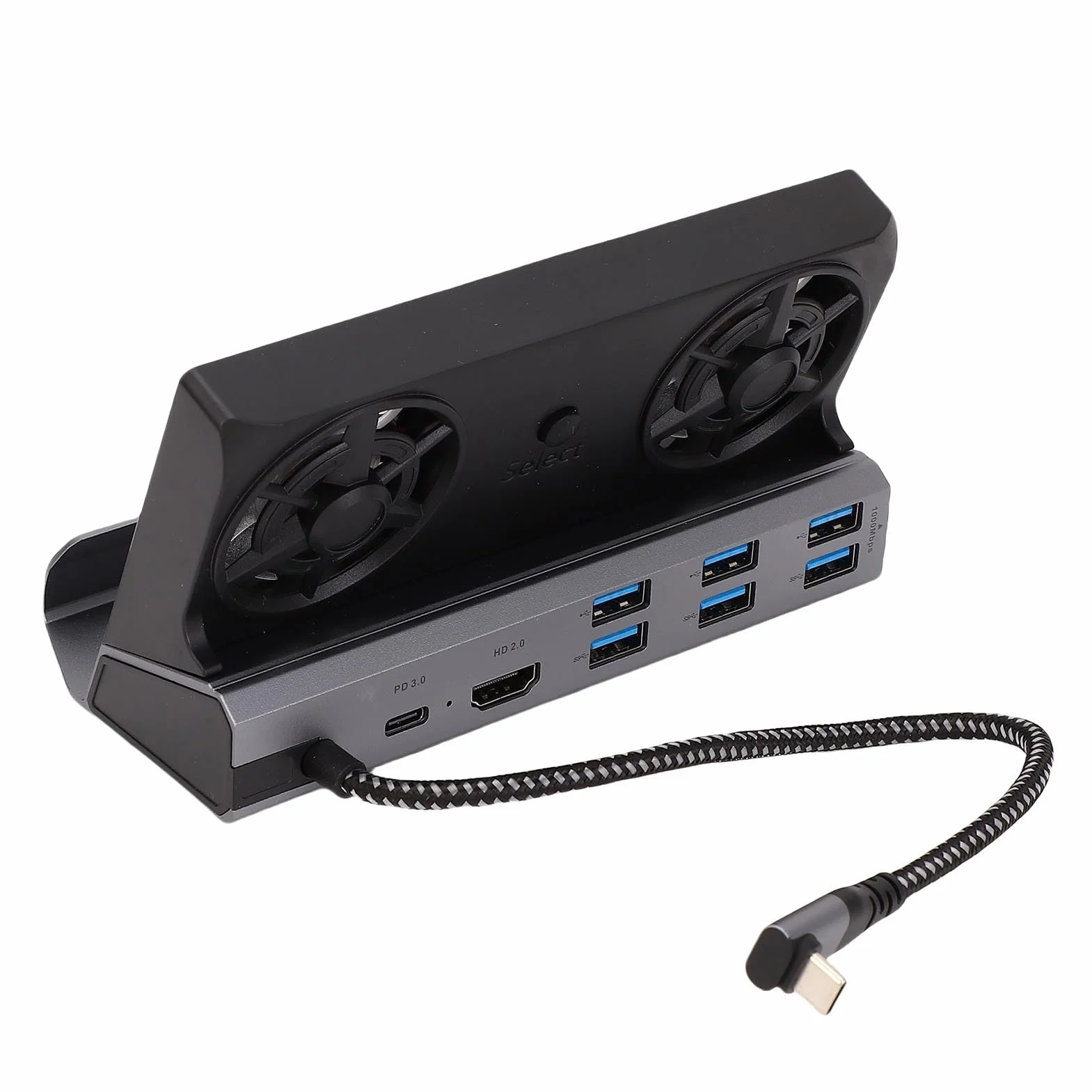 Stacja Dokująca Pasuje do Konsoli do Gier Steam Deck w RJ45 1000Mbps HD Interfejs Multimedialny 2 0 4K Przy 60 Hz USB 3 0 2 0x6 PD 100W z Wentylatorami Pasuje do Pokładu ALLY a Stat Stacja