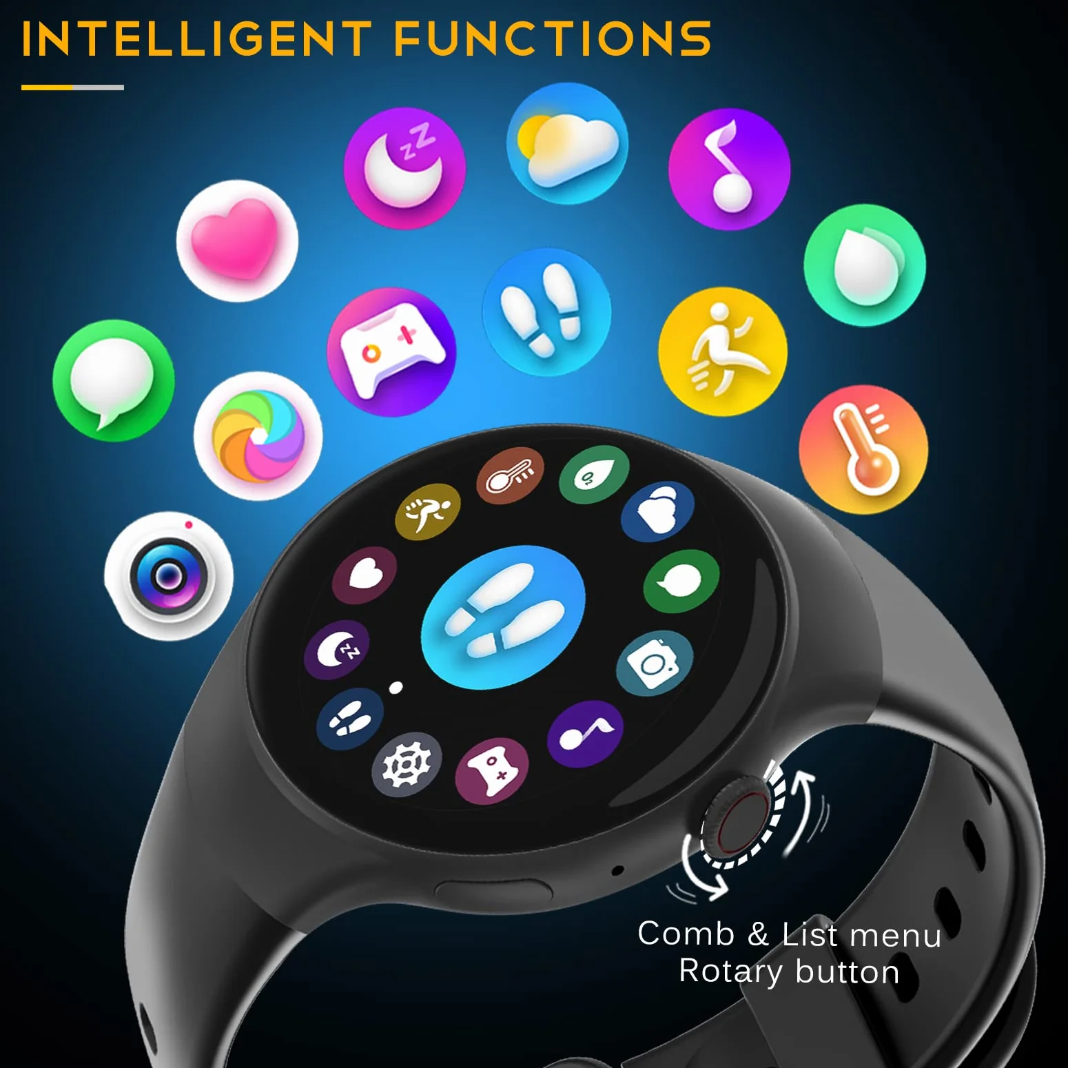 Smartwatch z funkcją telefonu, zegarek fitness dla mężczyzn i kobiet, okrągły ekran dotykowy o przekątnej ekranu 1,32", wodoszczelny IP67, zegarek sportowy ze spersonalizowanym ekranem, sterowanie
