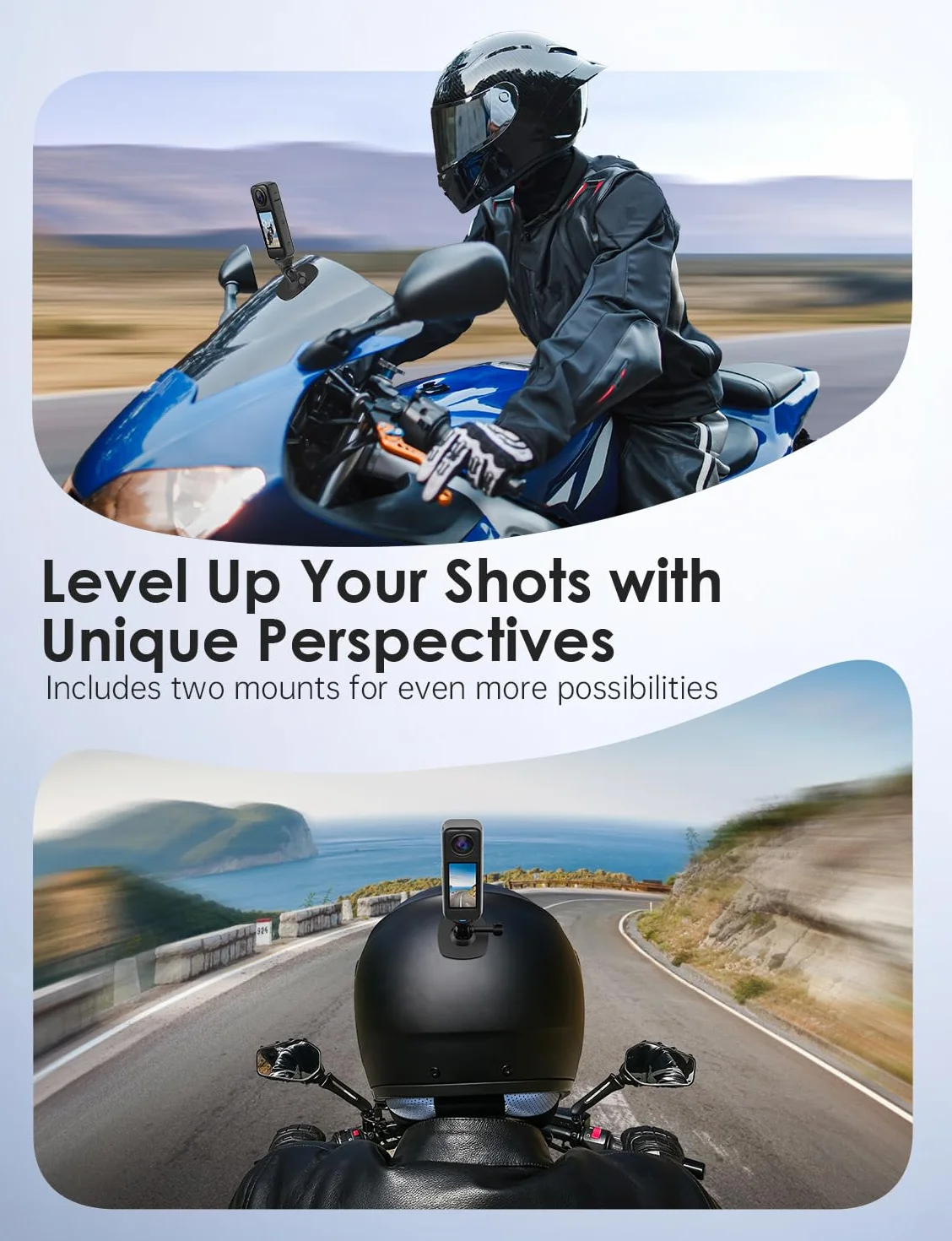 2 elastyczne uchwyty kask samoprzylepn do Insta360X5 do GoPro Hero | 3m mocny uchwyt samoprzylepny, uchwyt motocyklowy dla kamery do Osmo action, zestaw podstawy głowy dla akcesoriów do Insta360