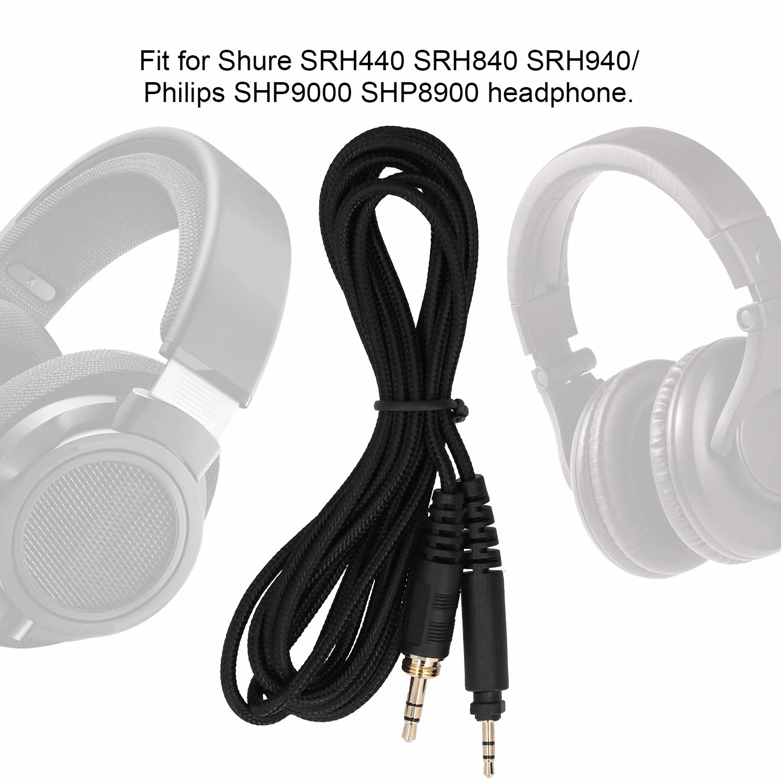 ciciglow Kabel audio do słuchawek, 2,5 mm do 3,5 mm / 6,35 mm złącze kabla audio do słuchawek Aux dla SRH440 / SHP9000