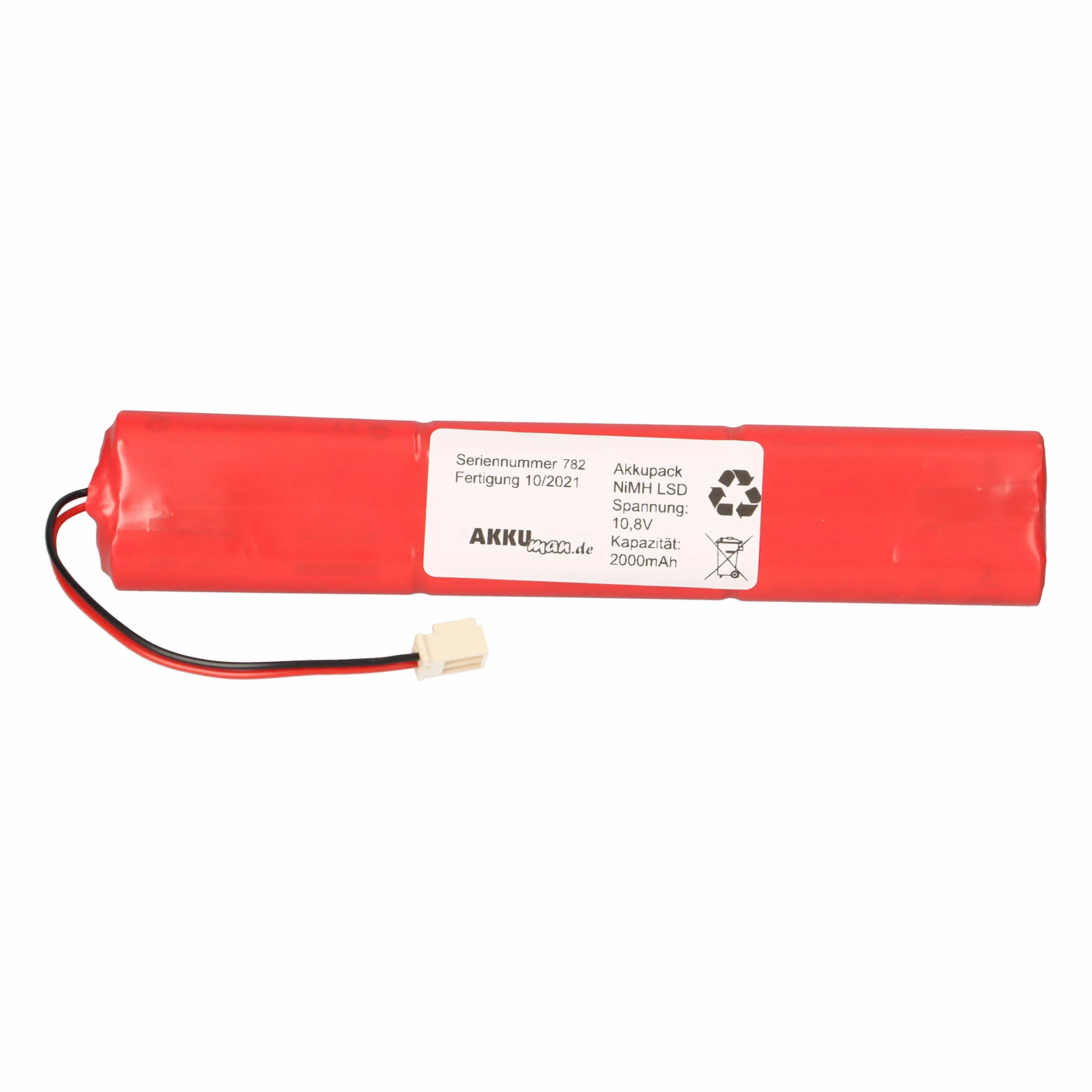 Wymienny akumulator do okien słonecznych Velux, okien dachowych i rolet, 10,8 V 2000 mAh NiMH, z kablem i gniazdem