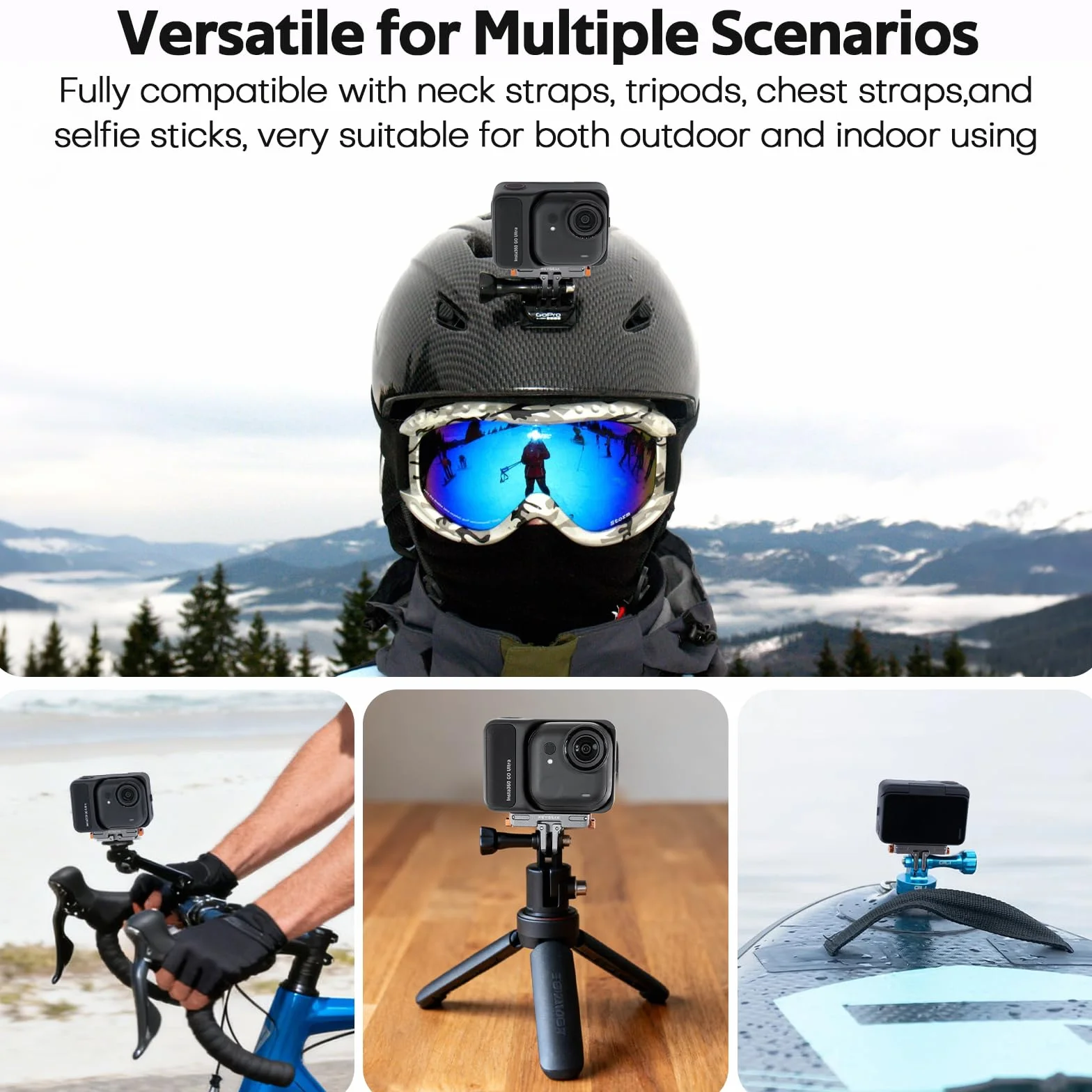 REYGEAK Aluminiowy uchwyt szybkomocujący do insta360 GO Ultra, aluminium CNC rzeźbione magnetyczne mocowanie adaptera ze śrubami 1/4 cala