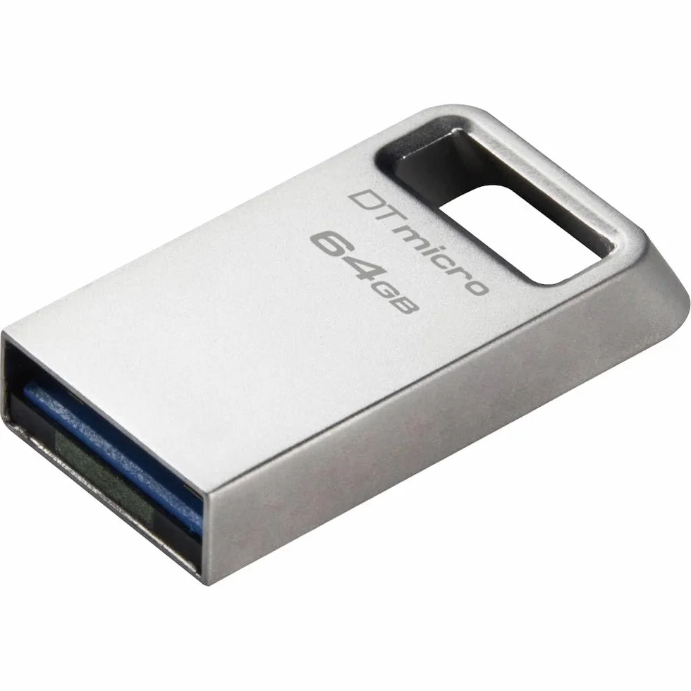 Kingston DataTraveler Micro USB Flash Drive 64 GB 200 MB/s Metal USB 3.2 Gen 1 - DTMC3G2/64GB