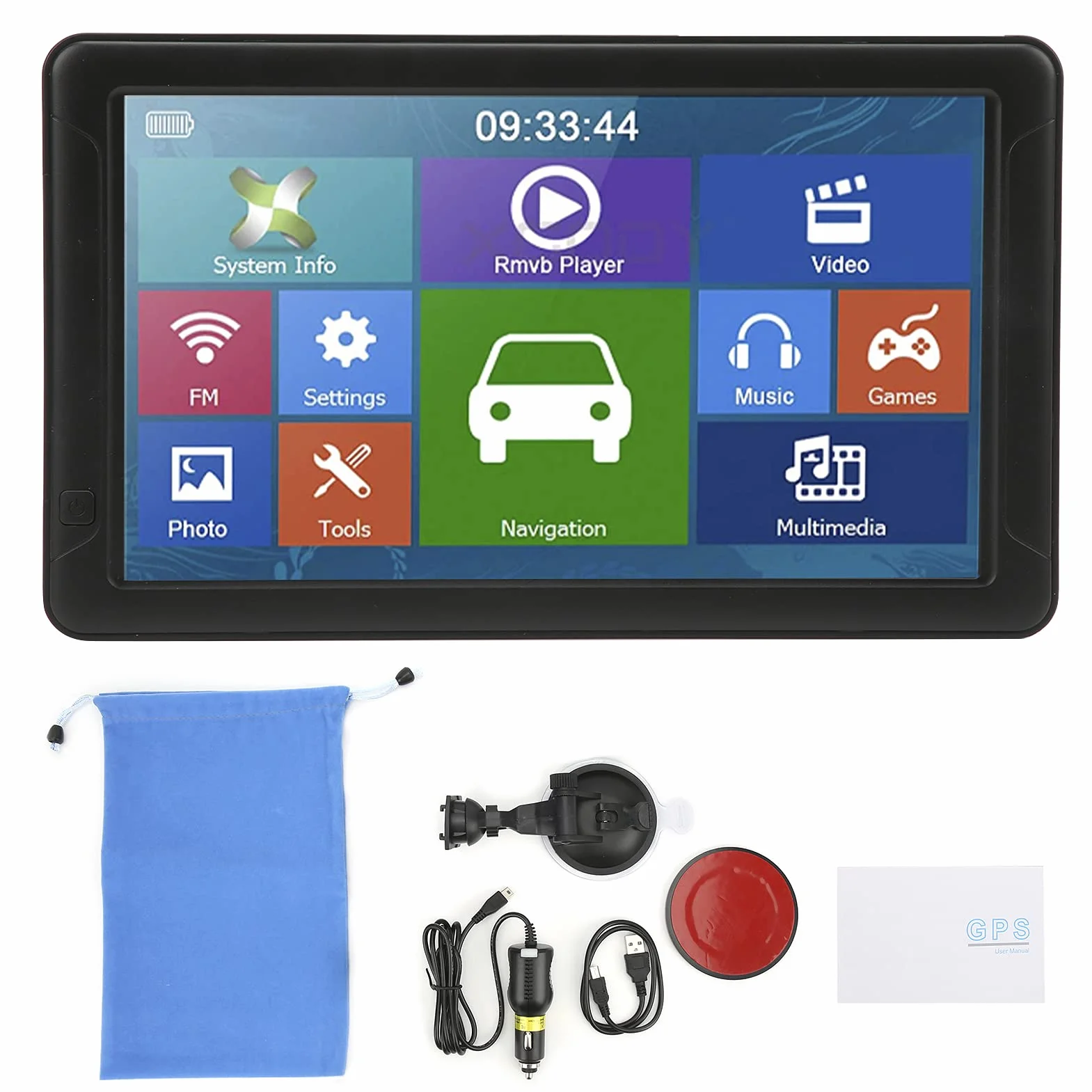 Shanrya Nawigacja GPS z ekranem dotykowym, mapa Ameryki Nawigacja samochodowa GPS 9-calowe wskazówki głosowe 8 GB pamięci dla ciężarówki