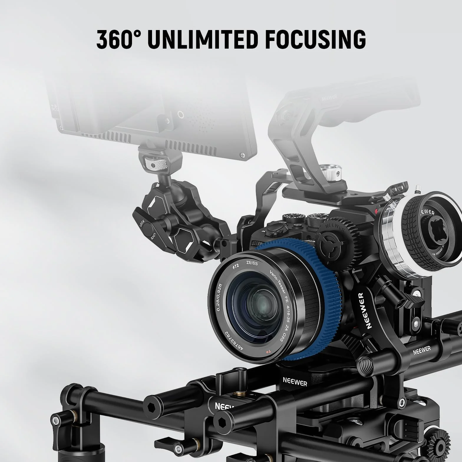NEEWER Bezszwowy zestaw pierścieni przekładniowych 0,8 MOD do obiektywu ø46,5-90 mm, kompatybilny z SmallRig kompatybilny z Tilta NEEWER Follow Focus do obiektywów Canon, Sony, Nikon, Fujifilm, Sigma