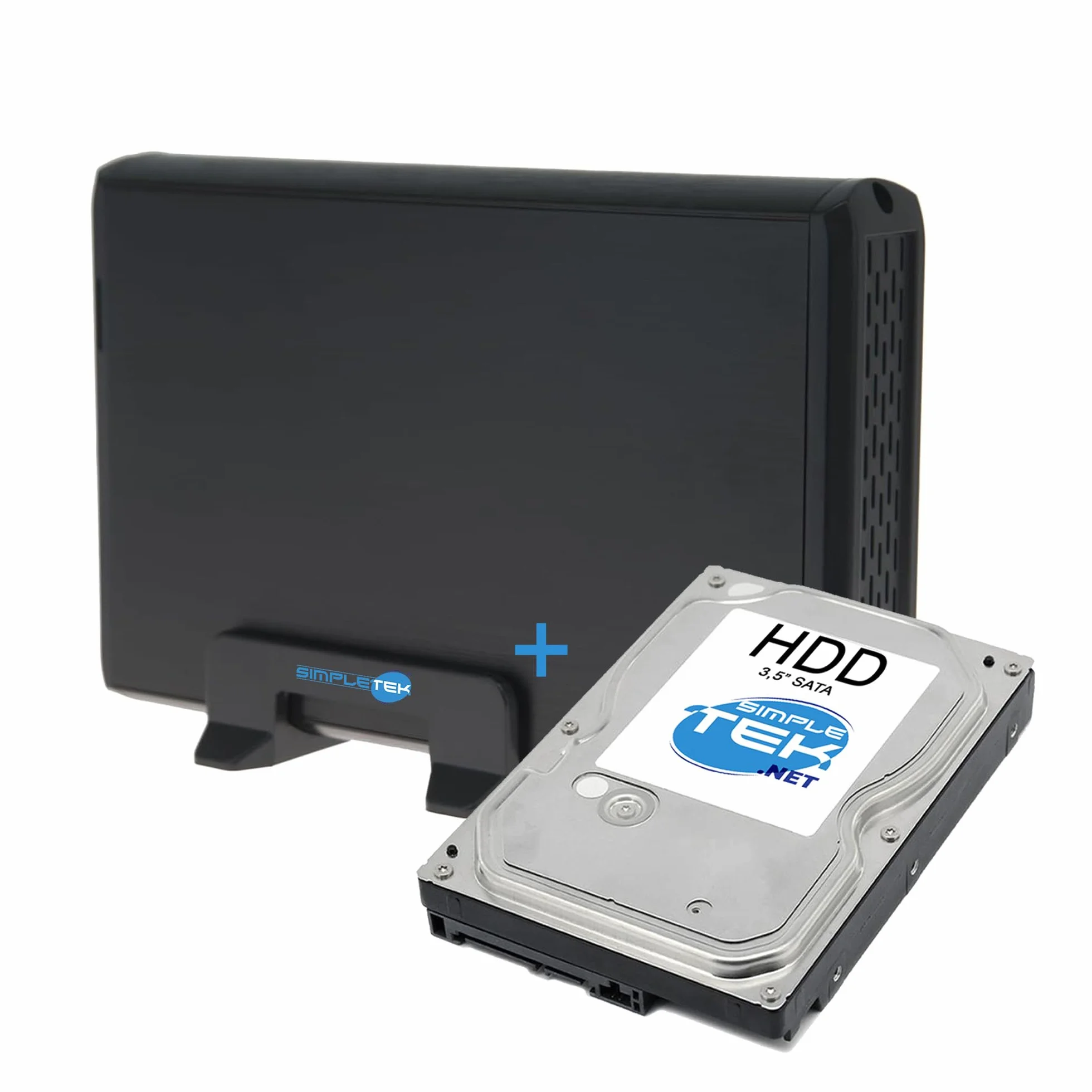 SIMPLETEK Zewnętrzny dysk twardy 3 TB USB 3.2 Gen 1 z zewnętrznym zasilaczem, kompatybilny z każdym komputerem/serwerem (odnowiony)