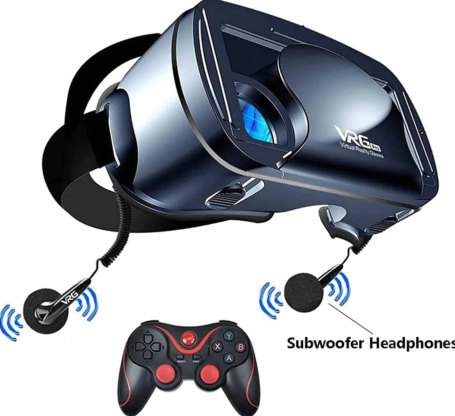 Vr Glasses VR Headset Virtual Reality VR 3D Glasses Incl 3D Virtual Reality Goggles Adjustable VR Glasses-120 Degree Wide-Angle Lens Maximum 7-inch Screen