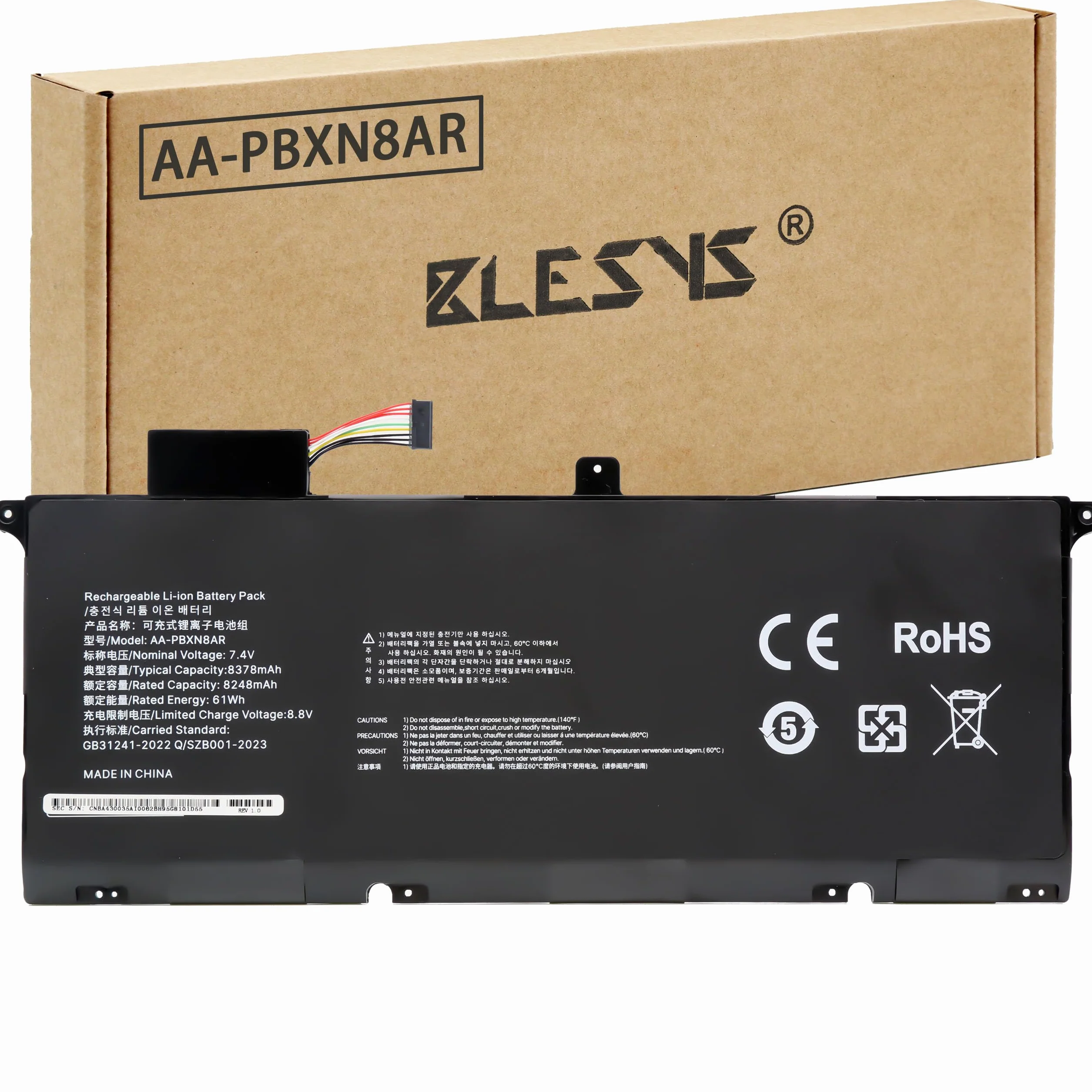 BLESYS AA-PBXN8AR Baterie do Samsung NP900X NP900X4 NP900X4B NP900X4C NP900X4D Series NP900X4C-A01IT Laptop - 7.4V 61Wh