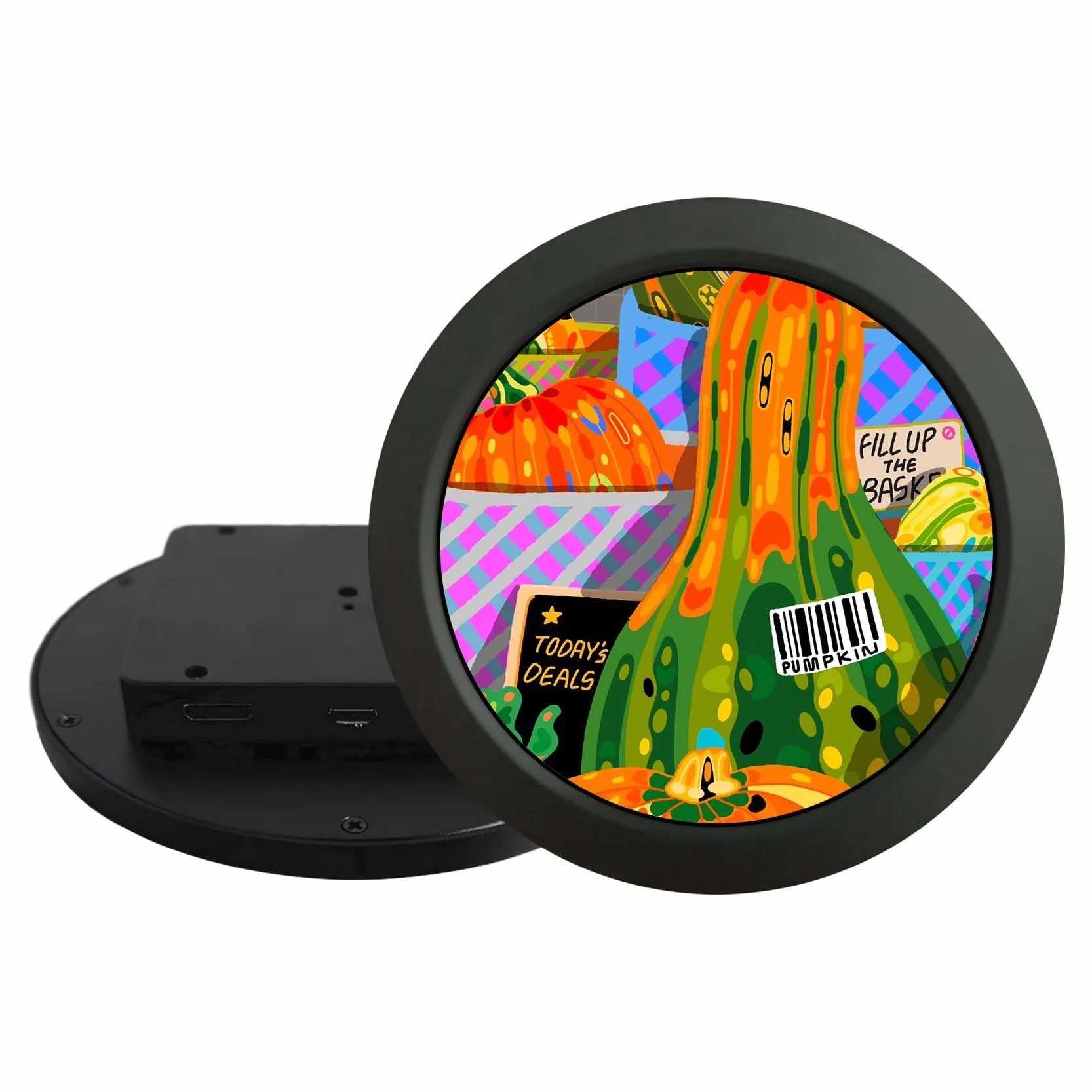 VSDISPLAY Czarny okrągły monitor LCD 3,4 cala 800 x 800 330 nitów | do inteligentnego wyświetlacza, H-MI itp.