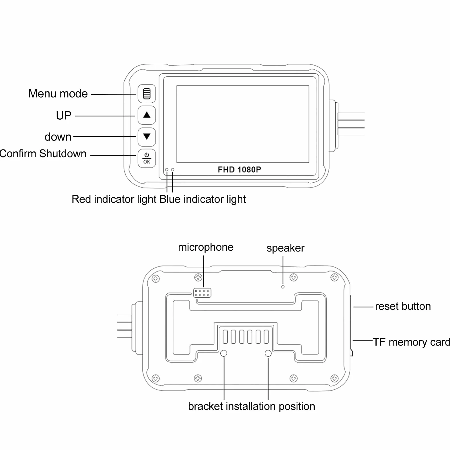 Rejestrator Motocyklowy, 3-calowa Kamera na deskę rozdzielczą Motocykla 1080P Przedni Tylny Rejestrator Wideo Rejestrator Jazdy Nagrywanie w Pętli Nagrywanie Czujnika G Monitorowanie Parkowania