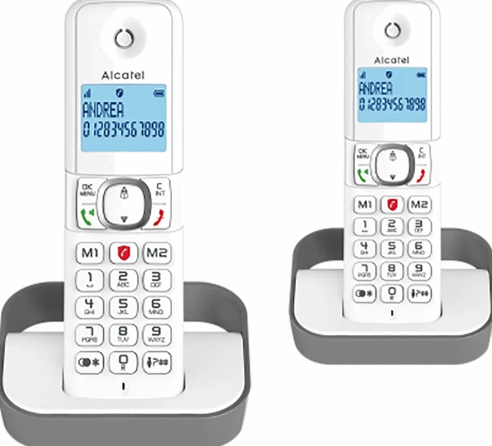 Alcatel -Lucent telefon bezprzewodowy, F860, Duo, szary
