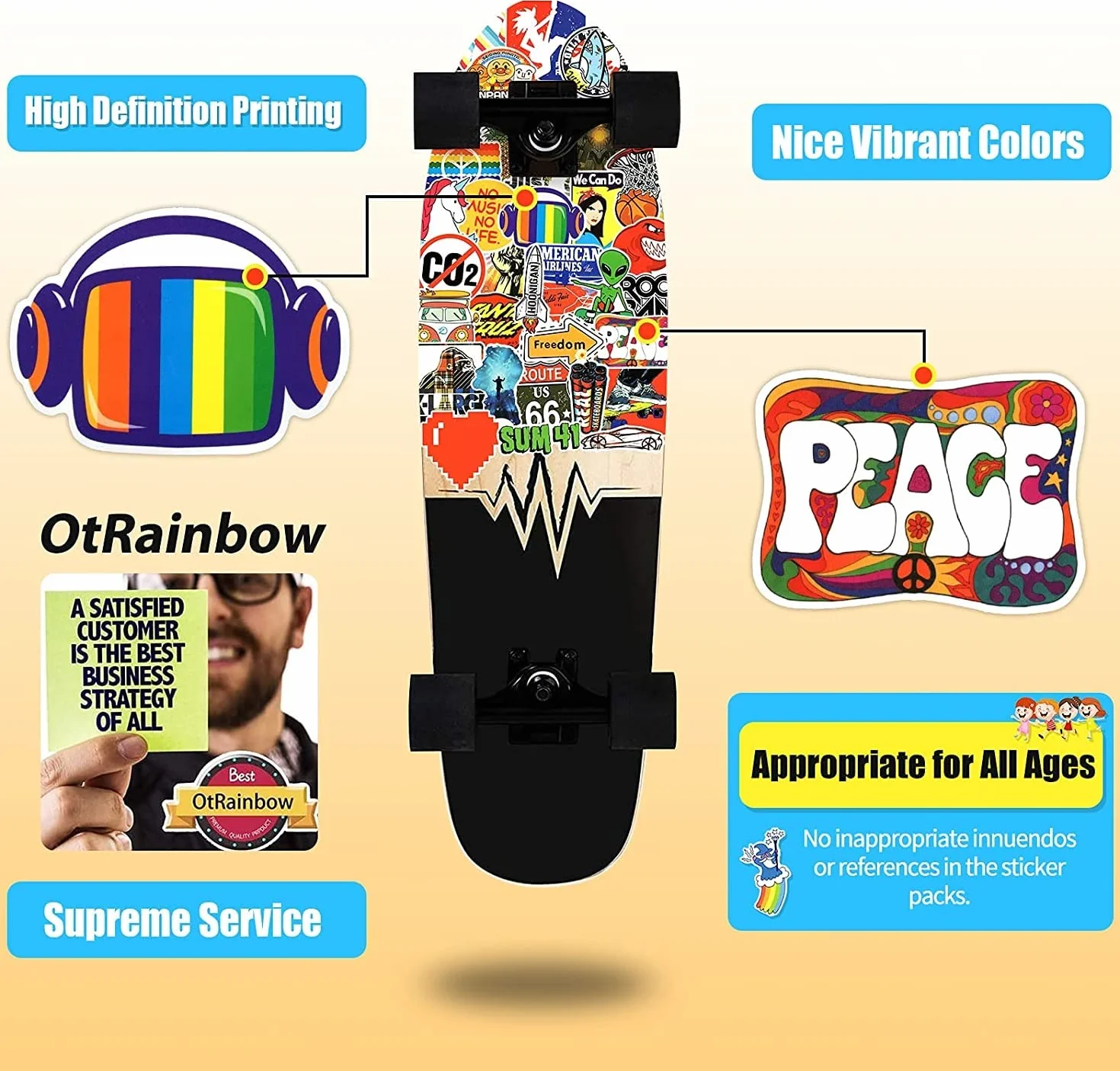 LIFEBE 300 sztuk fajnych, losowych wodoodpornych naklejek winylowych, na laptopa, walizkę podróżną, butelkę z wodą, samochód, rower, prezent dla młodzieży, dzieci i dorosłych